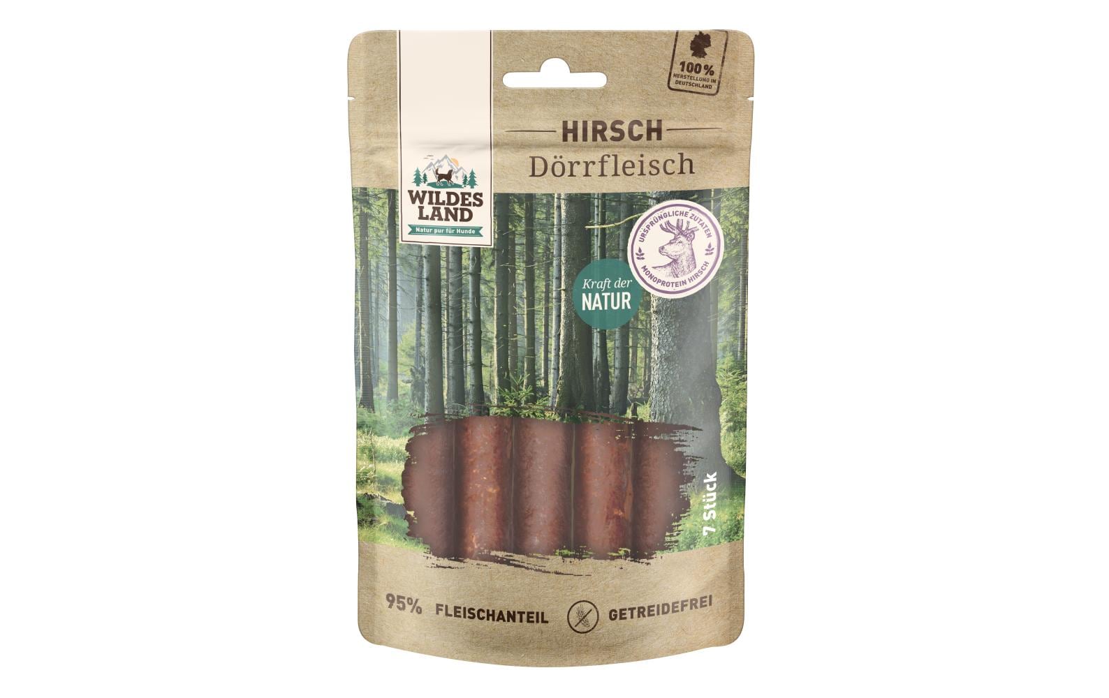 Wildesland Dog Hirsch Dörrfleisch Snack 7 Stk