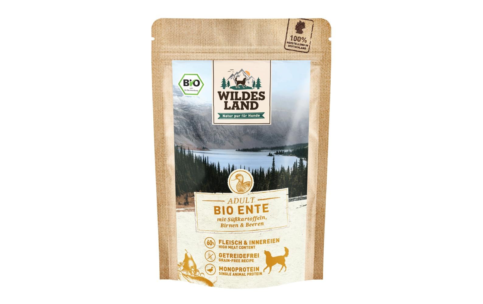 Wildesland Dog Adult BIO Ente, Süsskart. 10x125g