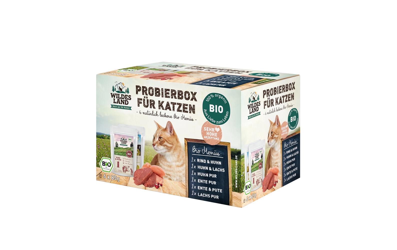 Wildesland Cat Adult BIO Probierbox 6x85g