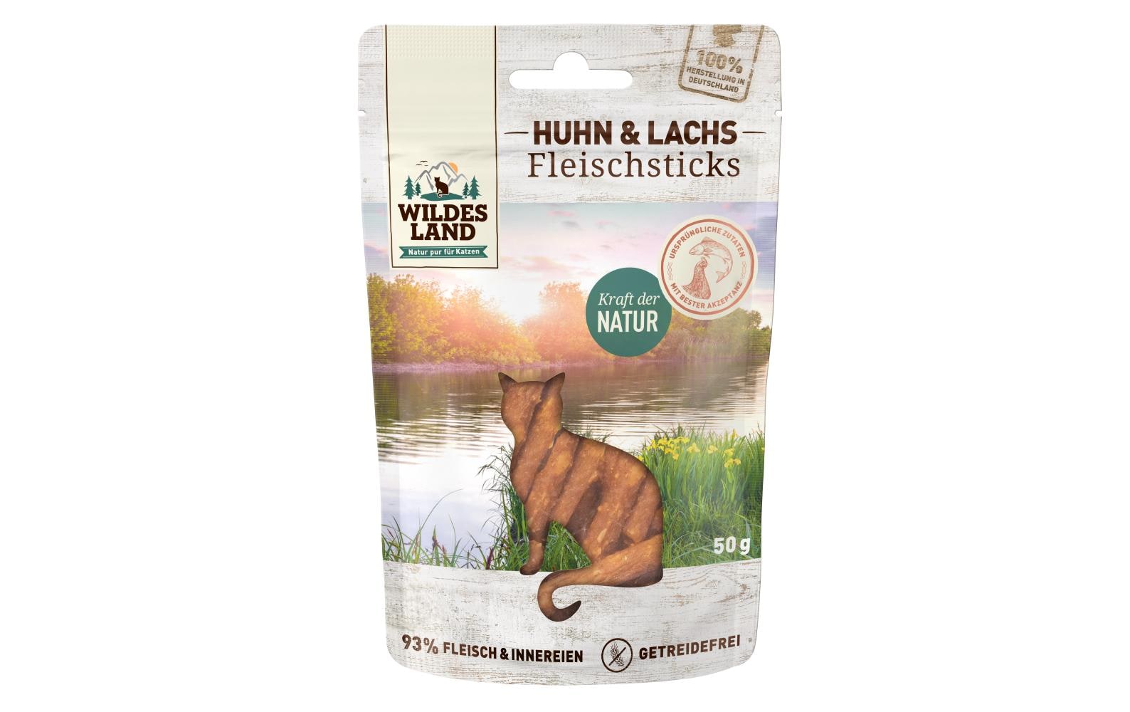Wildesland Cat Huhn, Lachs Sticks 50g