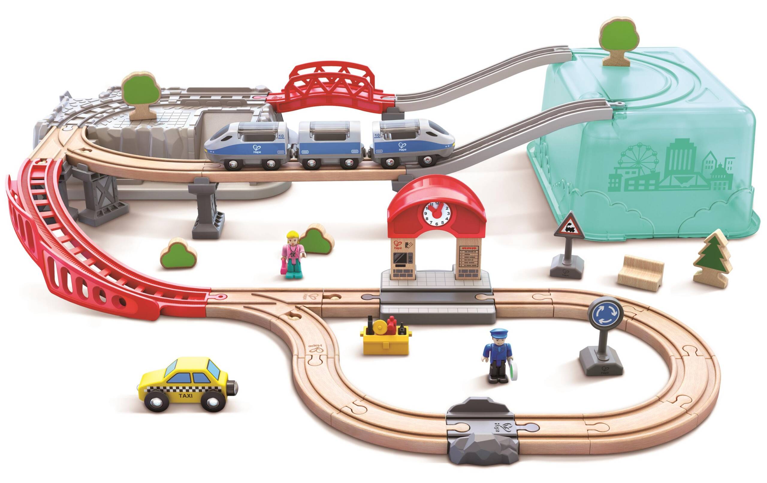 Hape Stadtbahn-Set in praktischer Box FSC Alter ab: 3
