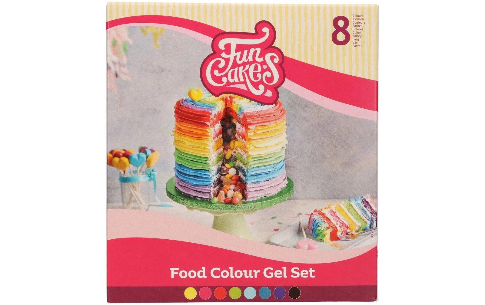 Lebensmittelfarben Set - Gelfarben 7 x 30 g und 1 x 50 g (weiss)