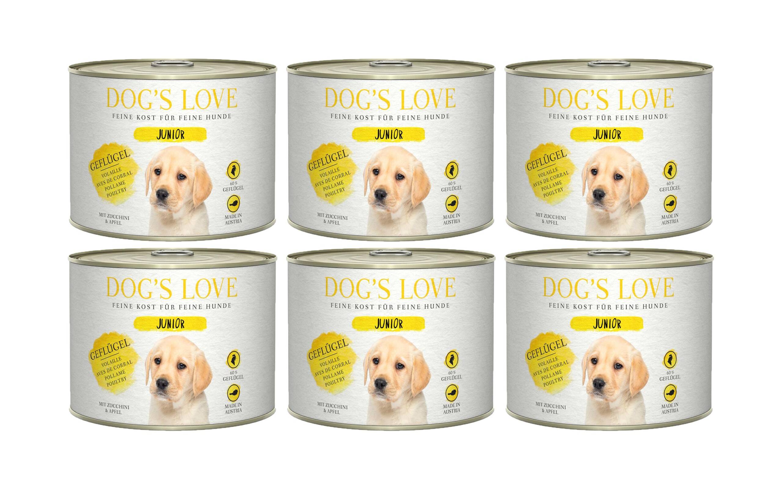 Dogs Love Nassfutter Junior Geflügel Kit 6x200g – Bild 2