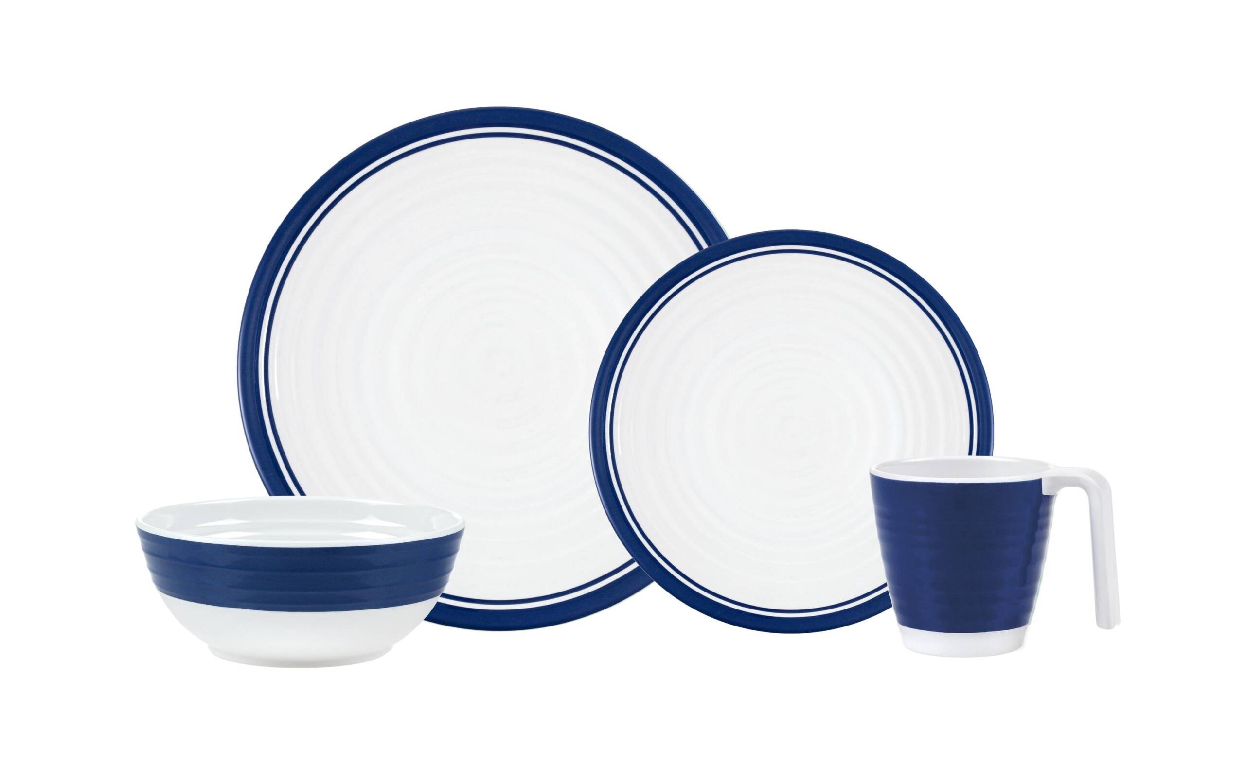 KOOR Geschirrset Melanin blau Blau, 16-teilig, 4 Personen