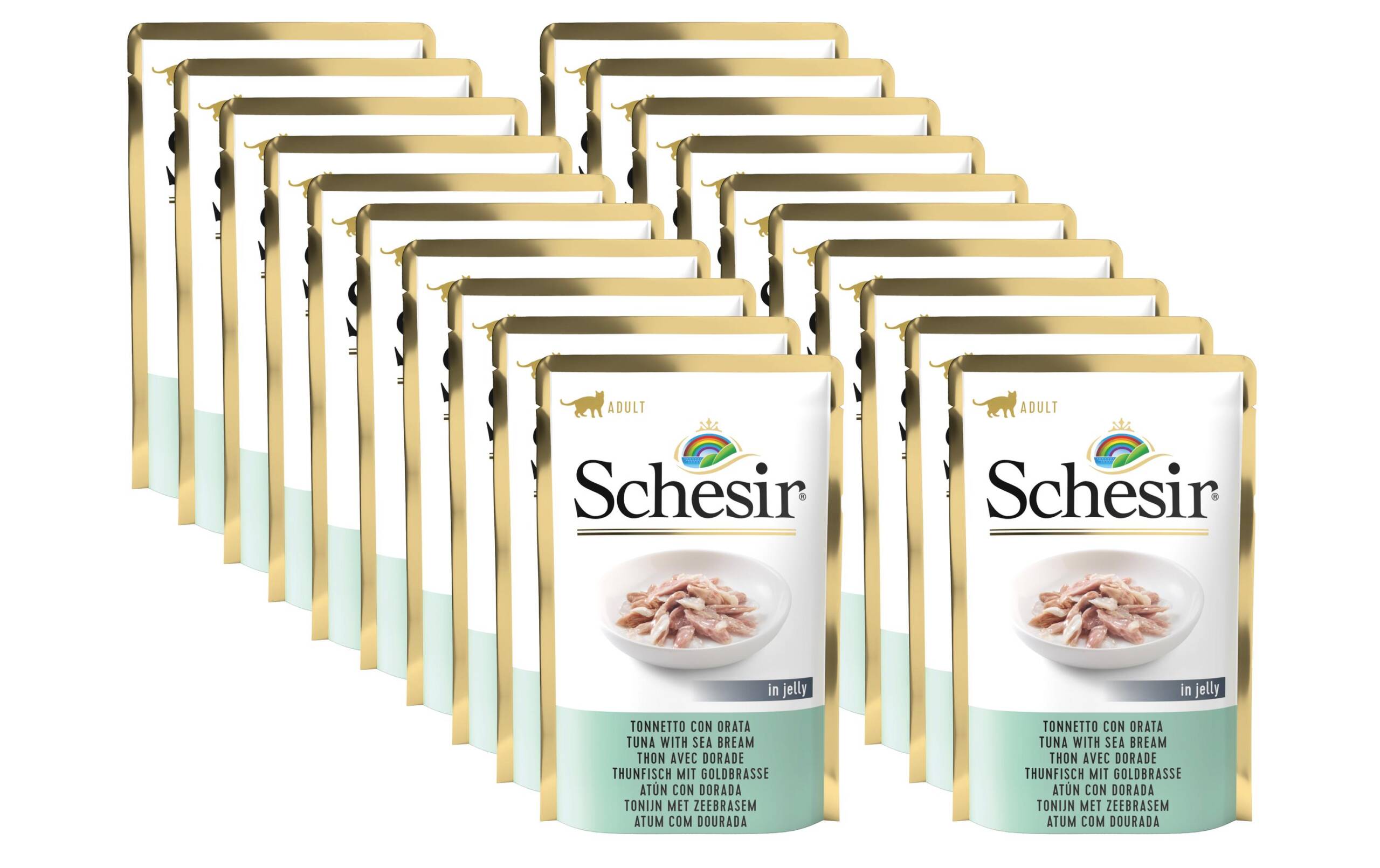 Schesir Cat Thunfisch, Goldbrasse Gelée Kit 20x85g