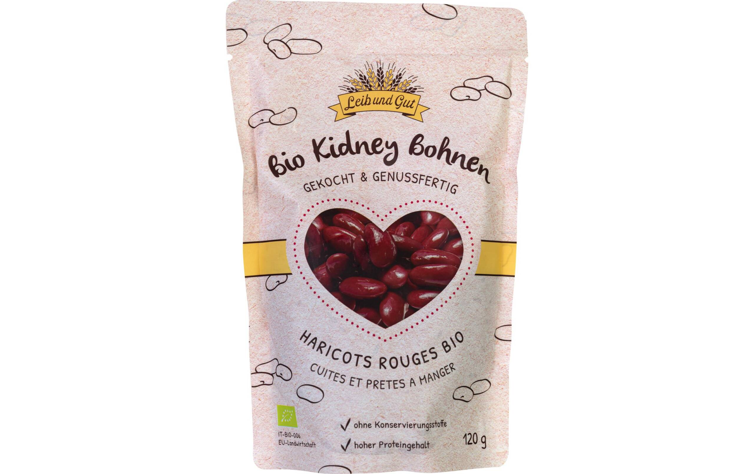 Kidney Bohnen gekocht BIO 120 g