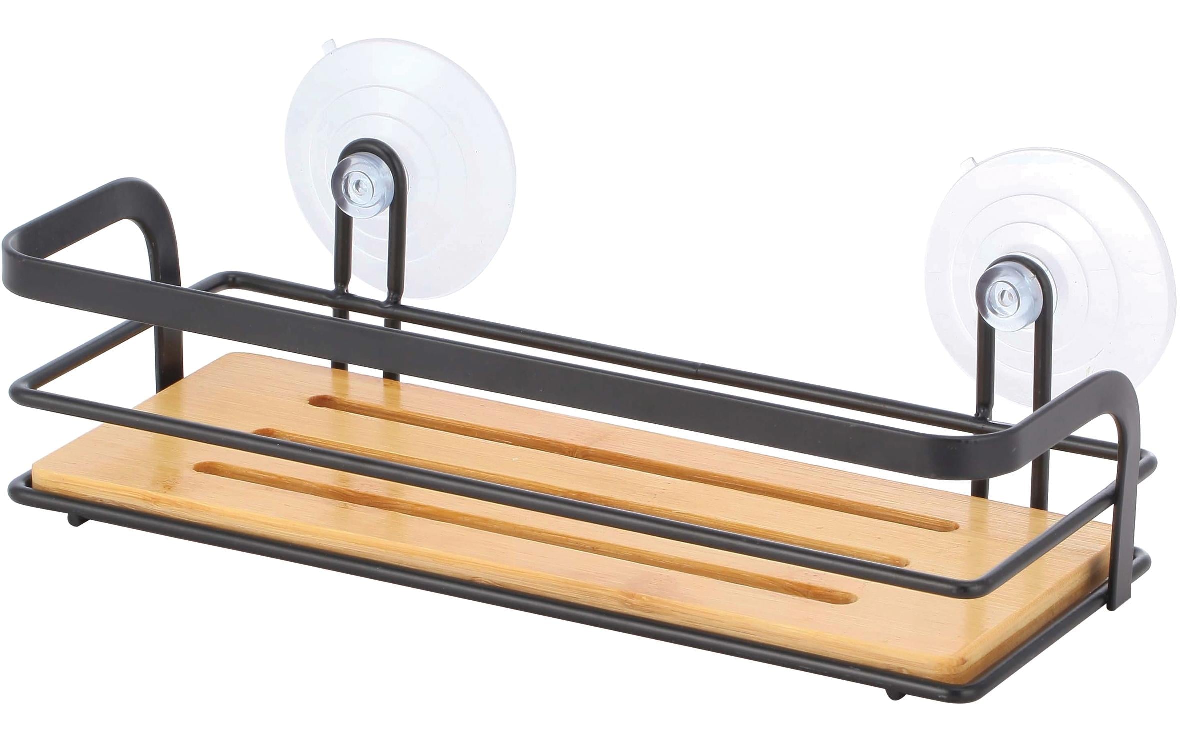 MSV Ablagekorb Hiko rechteckig, offen Stahl/Bambus, 25x5x12x9 cm