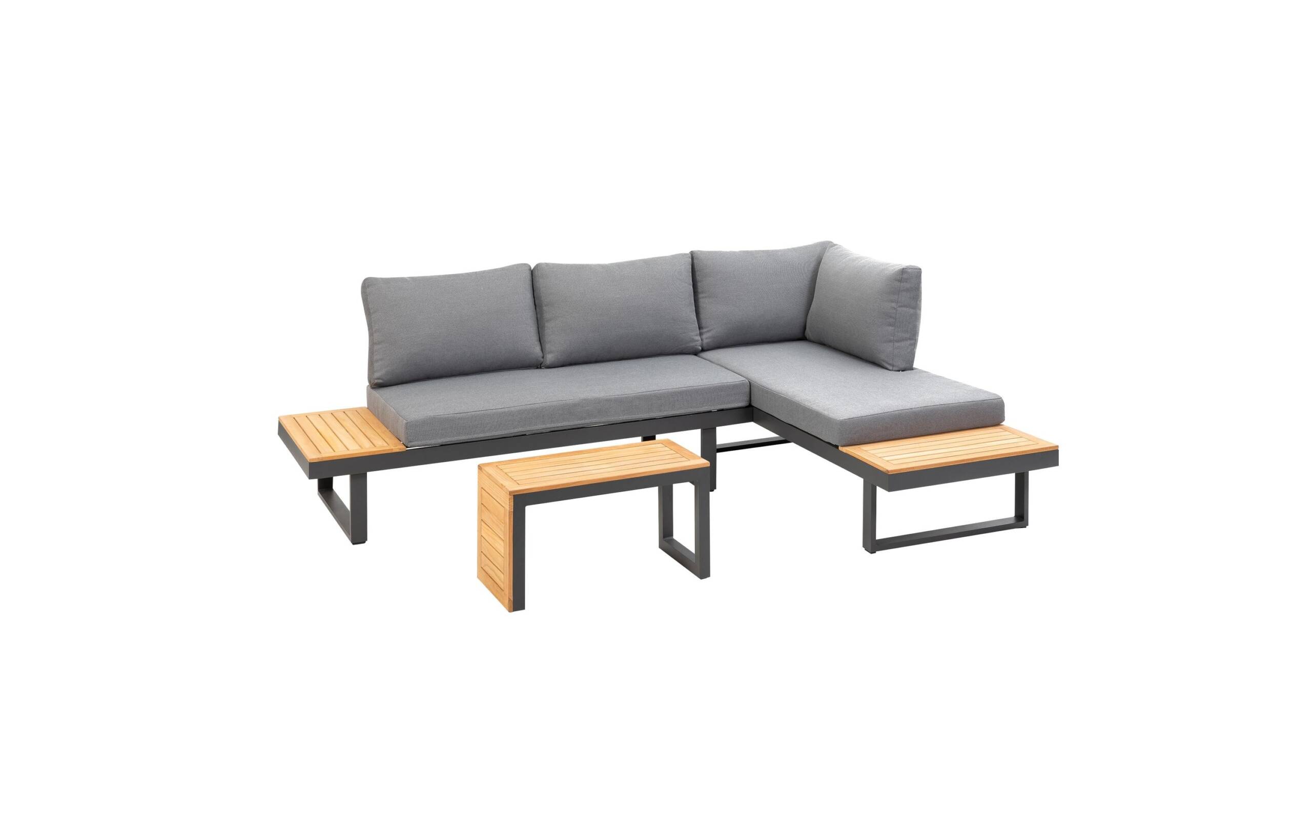 COCON Lounge-Set Ascona anthrazit/grau, 175x78x70cm