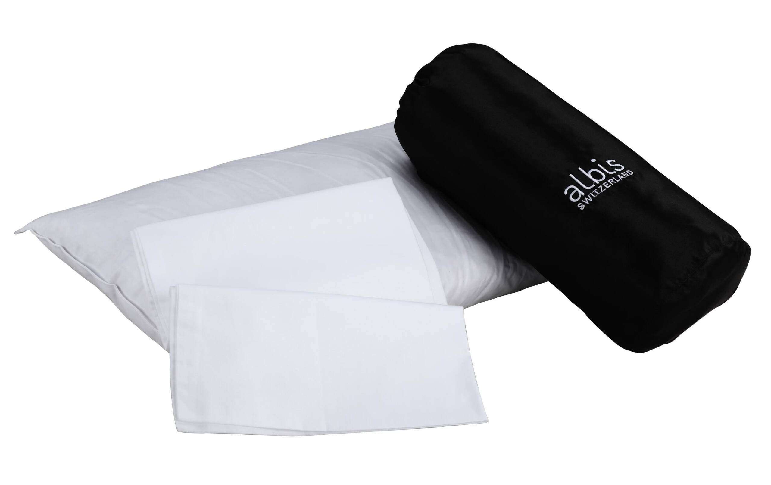 Albis Reisekissen mit Satin-Bettwäschebezug 40 x 60 cm, Füllgewicht 410g