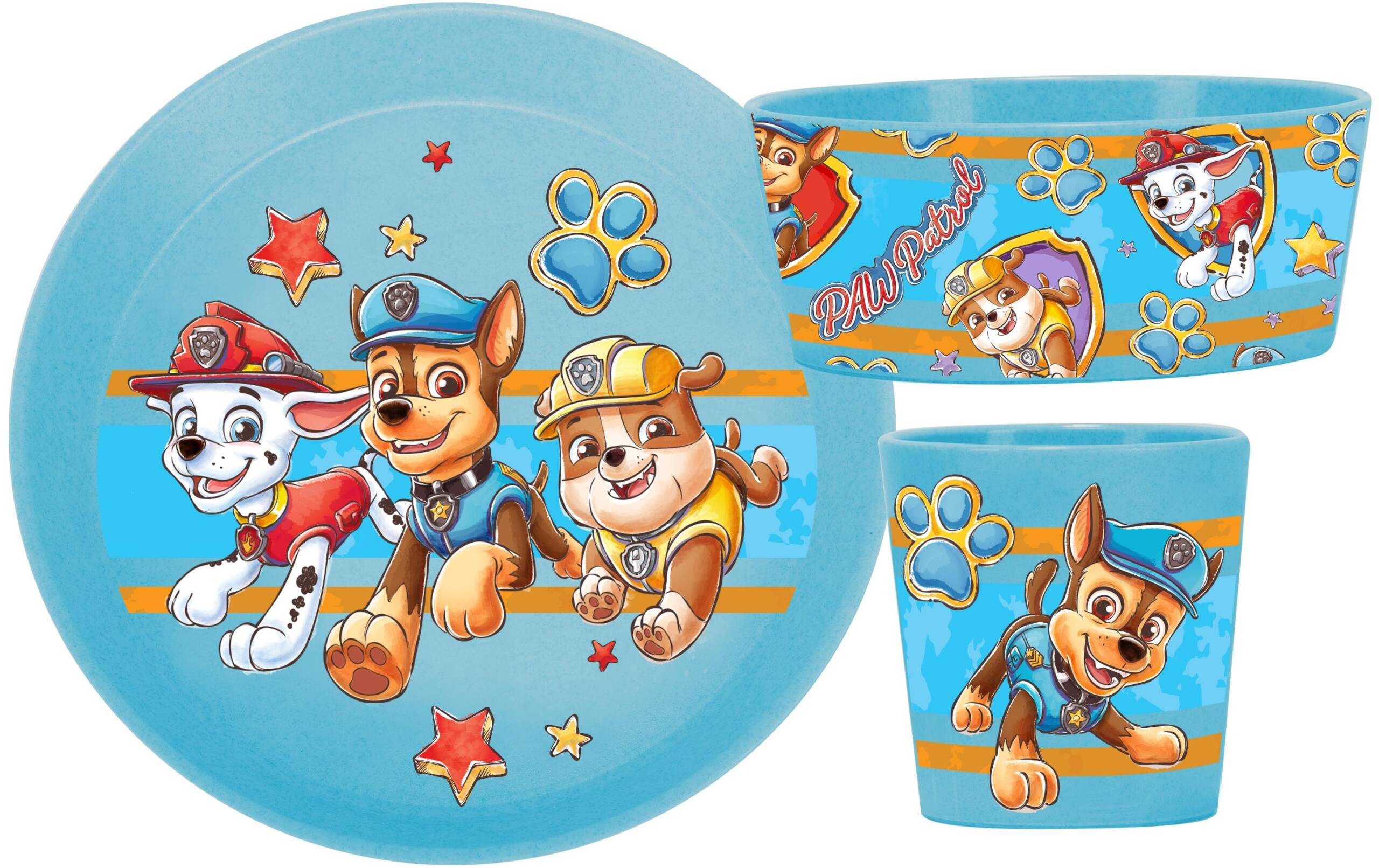 Koziol Kindergeschirr Set CONNECT blau 3-teilig, Paw Patrol, Organic