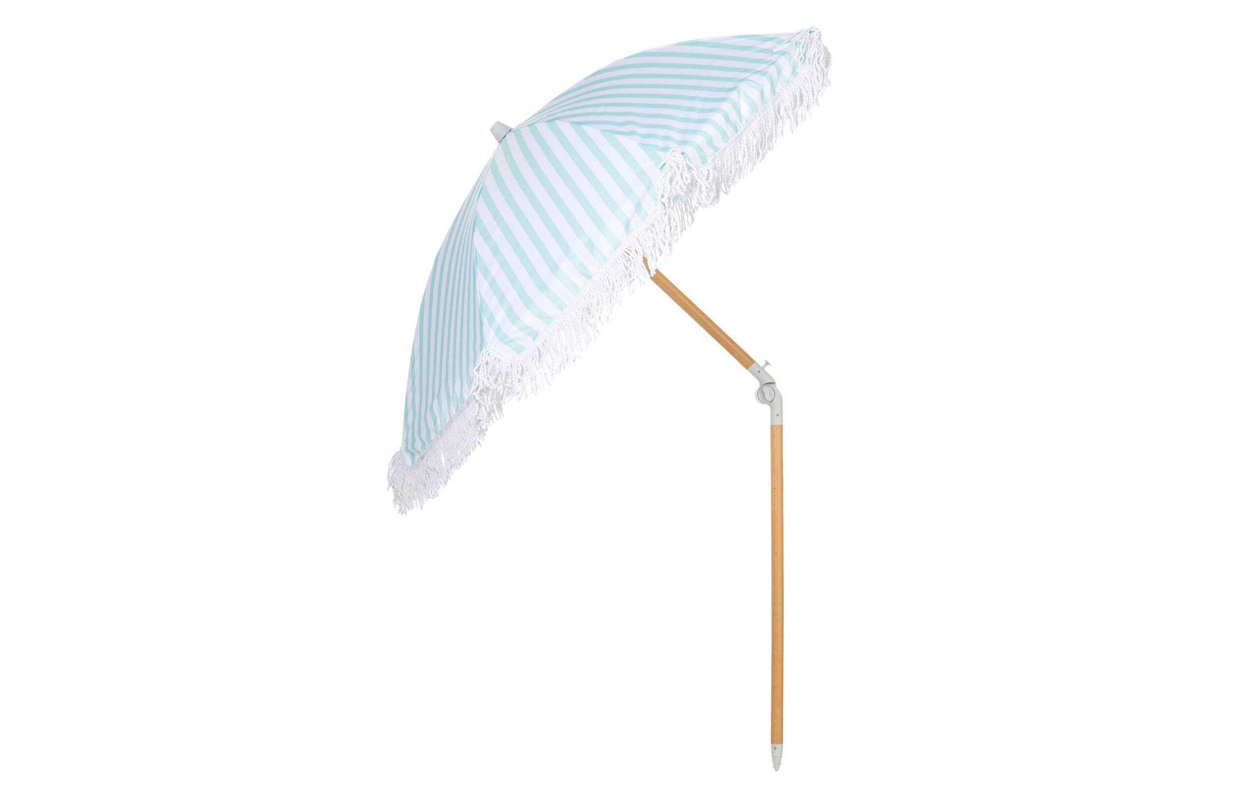 KOOR Sonnenschirm Boho mint 180cm, Holz, Polyester/Baumwolle