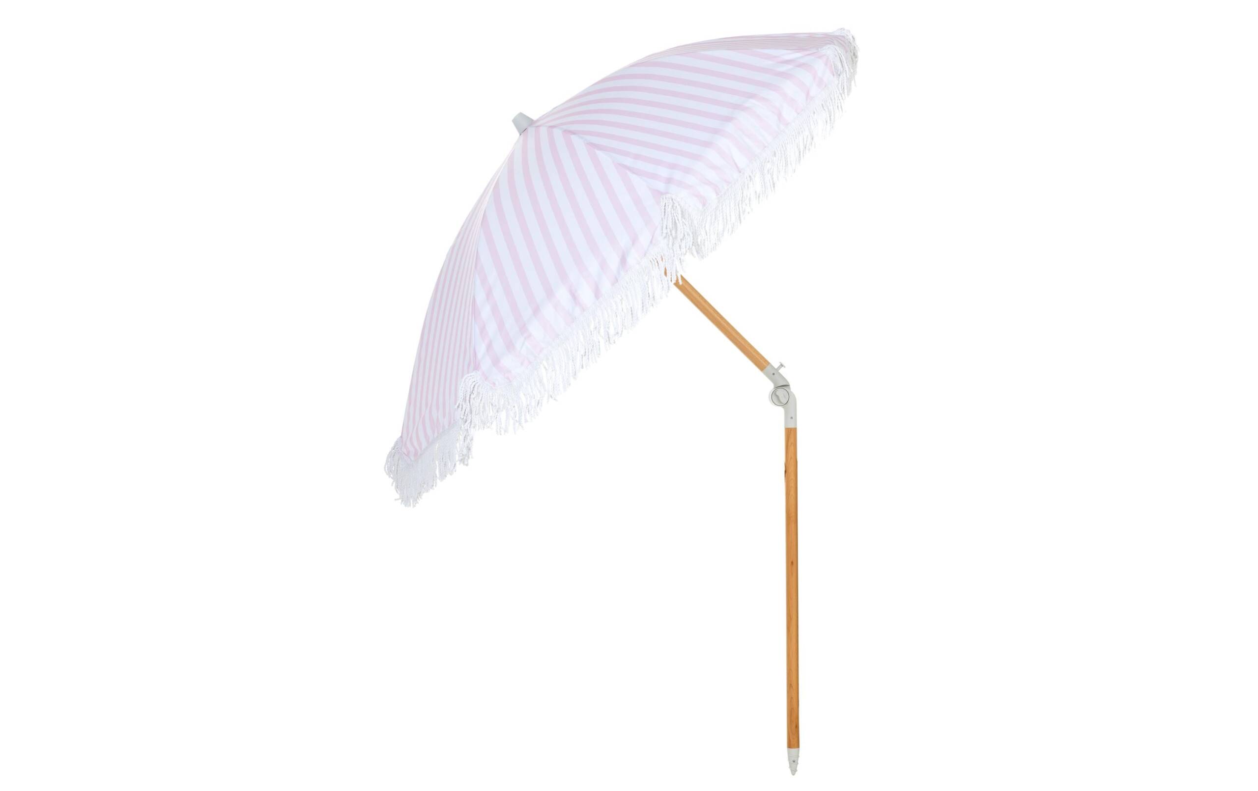 KOOR Sonnenschirm Boho rosa 180cm, Holz, Polyester/Baumwolle