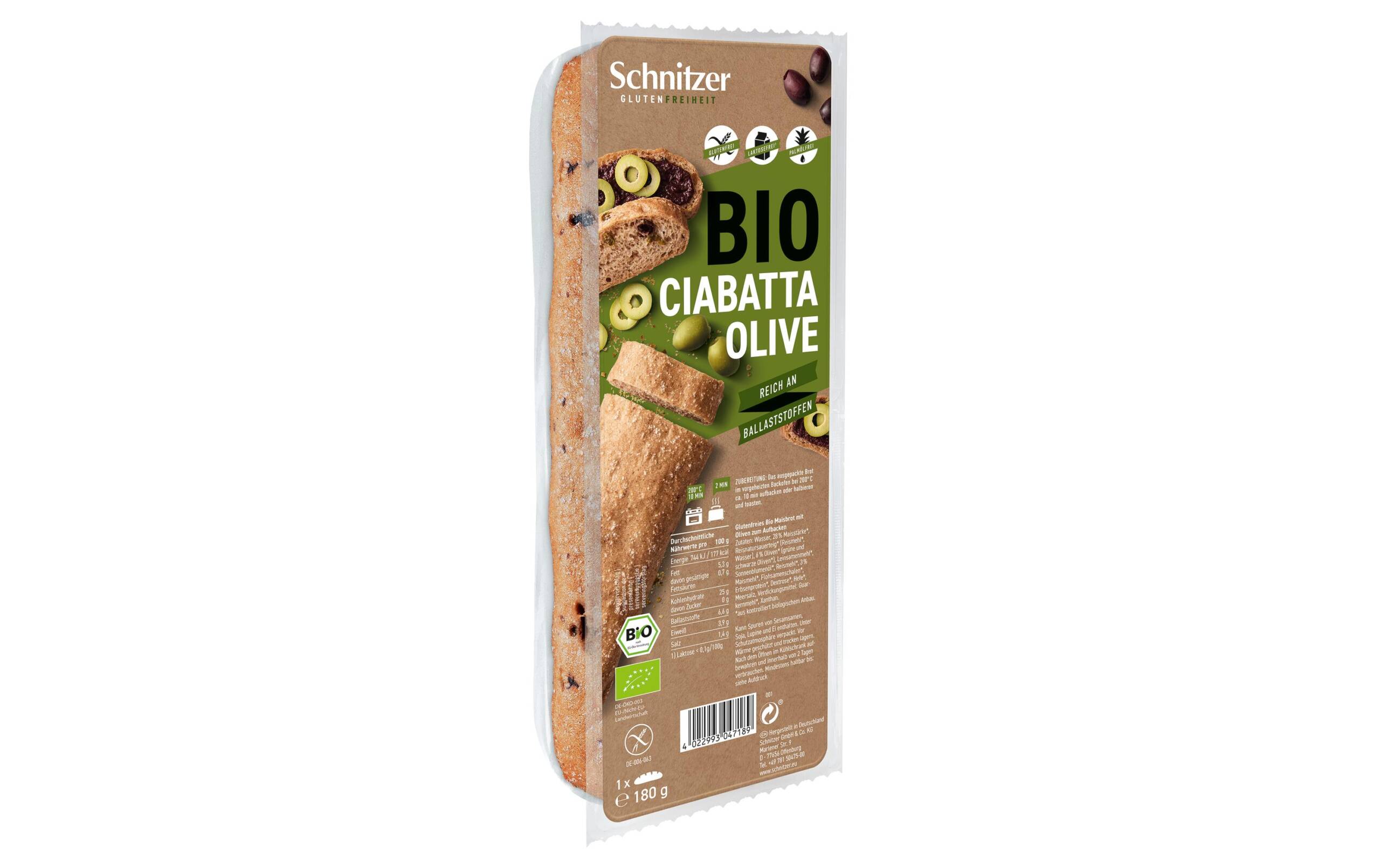 Schnitzer Bio Ciabatta Olive 180 g