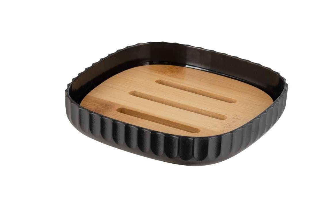 Wenko Seifenschale Rotello Schwarz Bambus/ Kunststoff