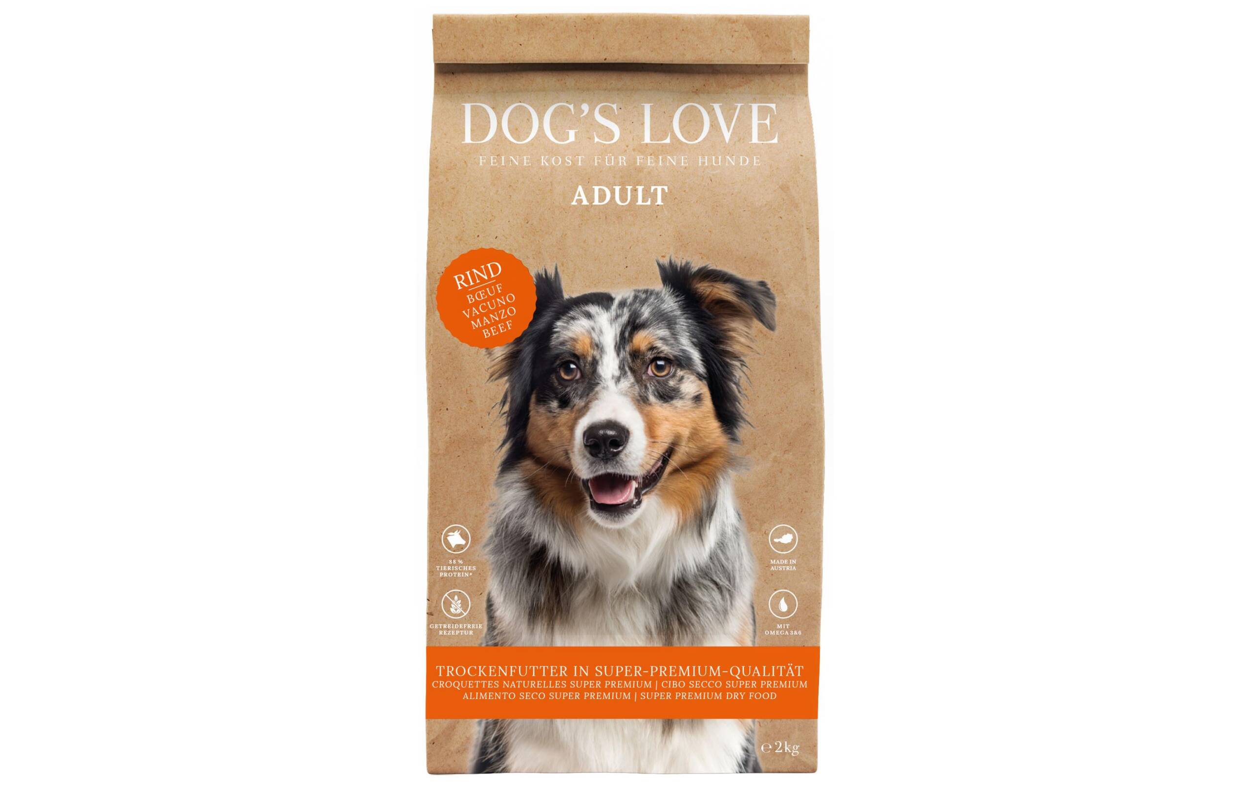 Dog's Love, Trockenfutter Adult, Rind, 2 kg Rind, 2kg – Bild 2