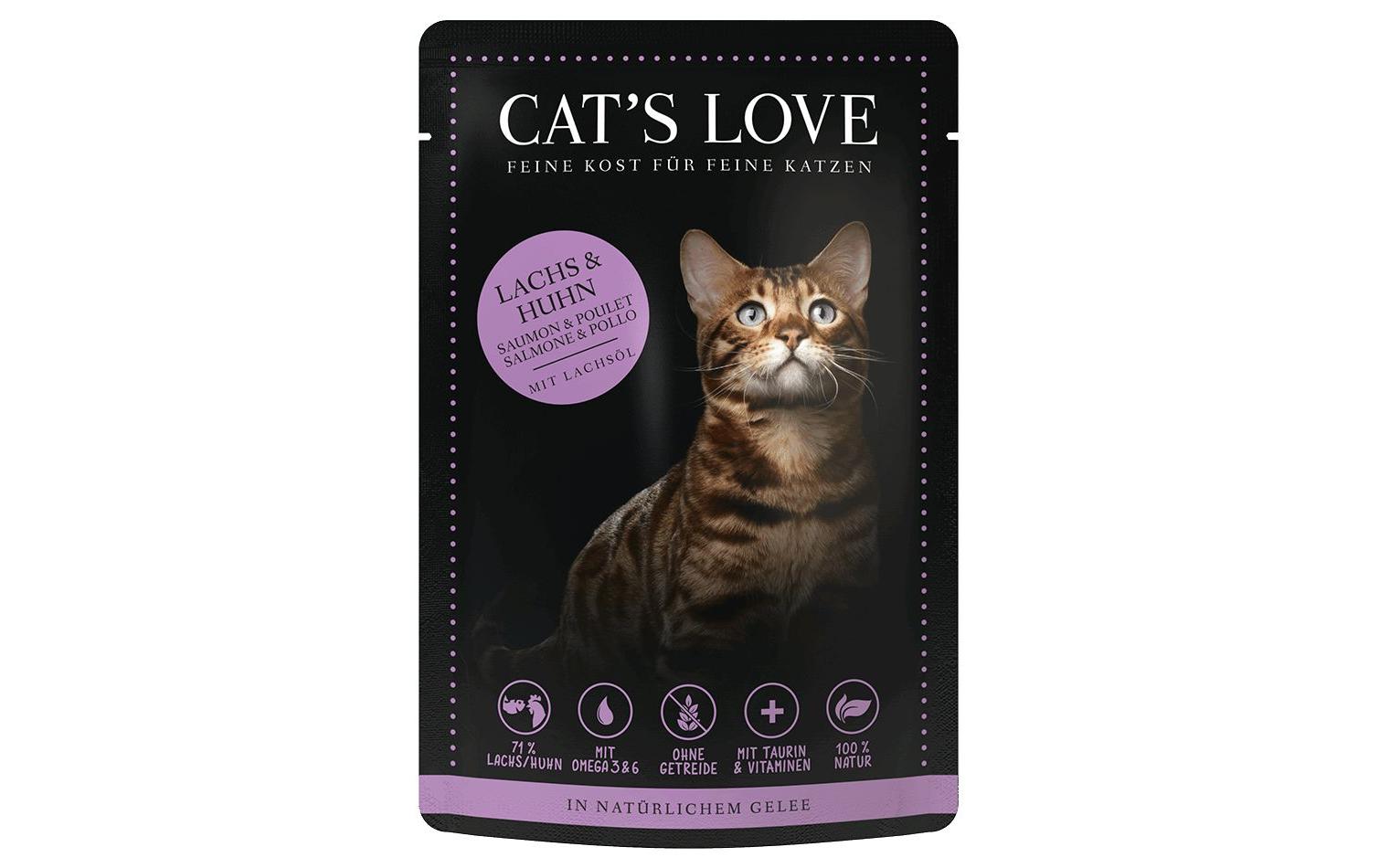 Cat's Love, Nassfutter Adult Lachs & Huhn, 85 g – Bild 2