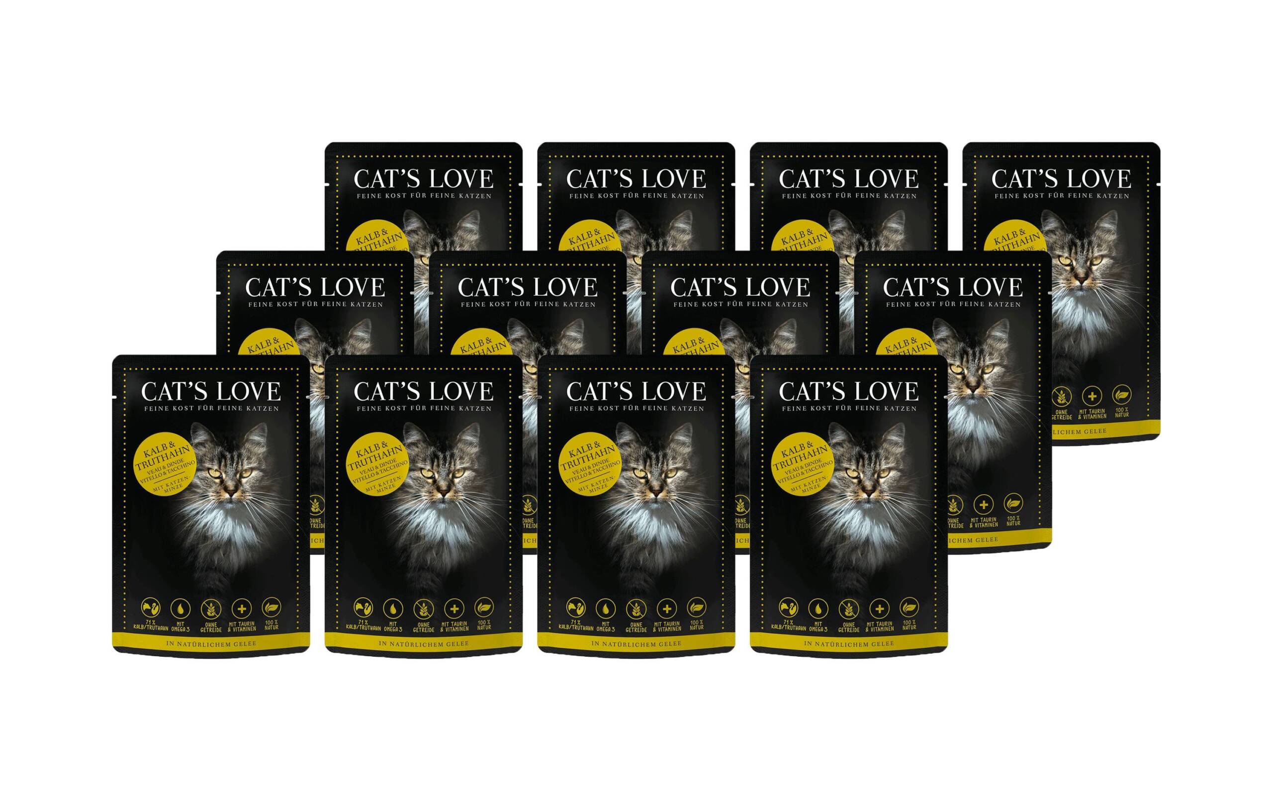 Cats Love Adult Kalb & Truthahn 12x85g Kit