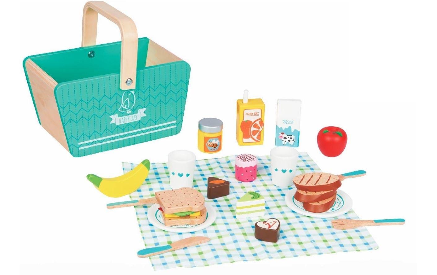 Spielba Picknick-Korb aus Holz mit Zubehör Alter: 3+