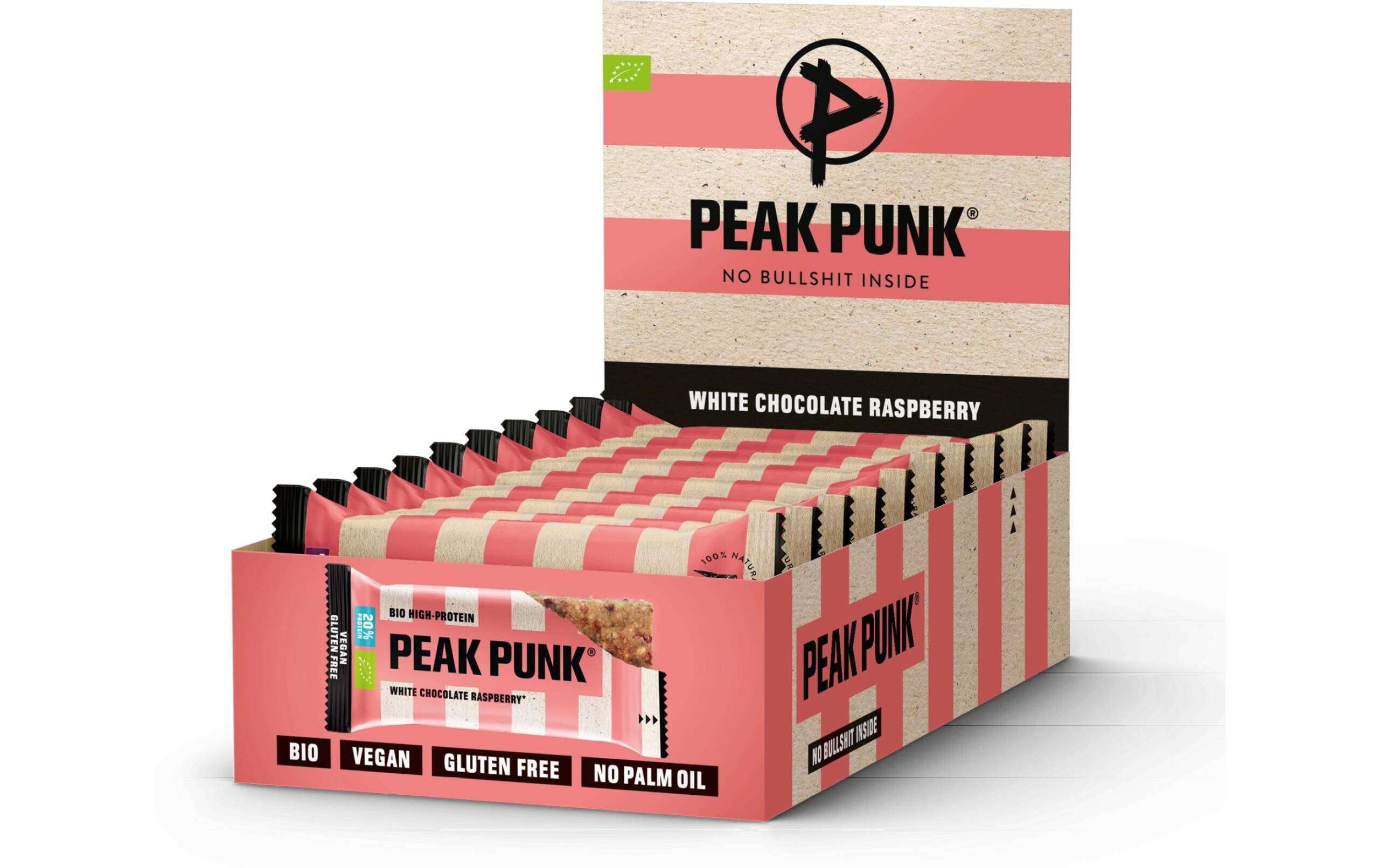 Bio Oat Protein Flapjack White Chocolate Raspberry, 12 x 55 g