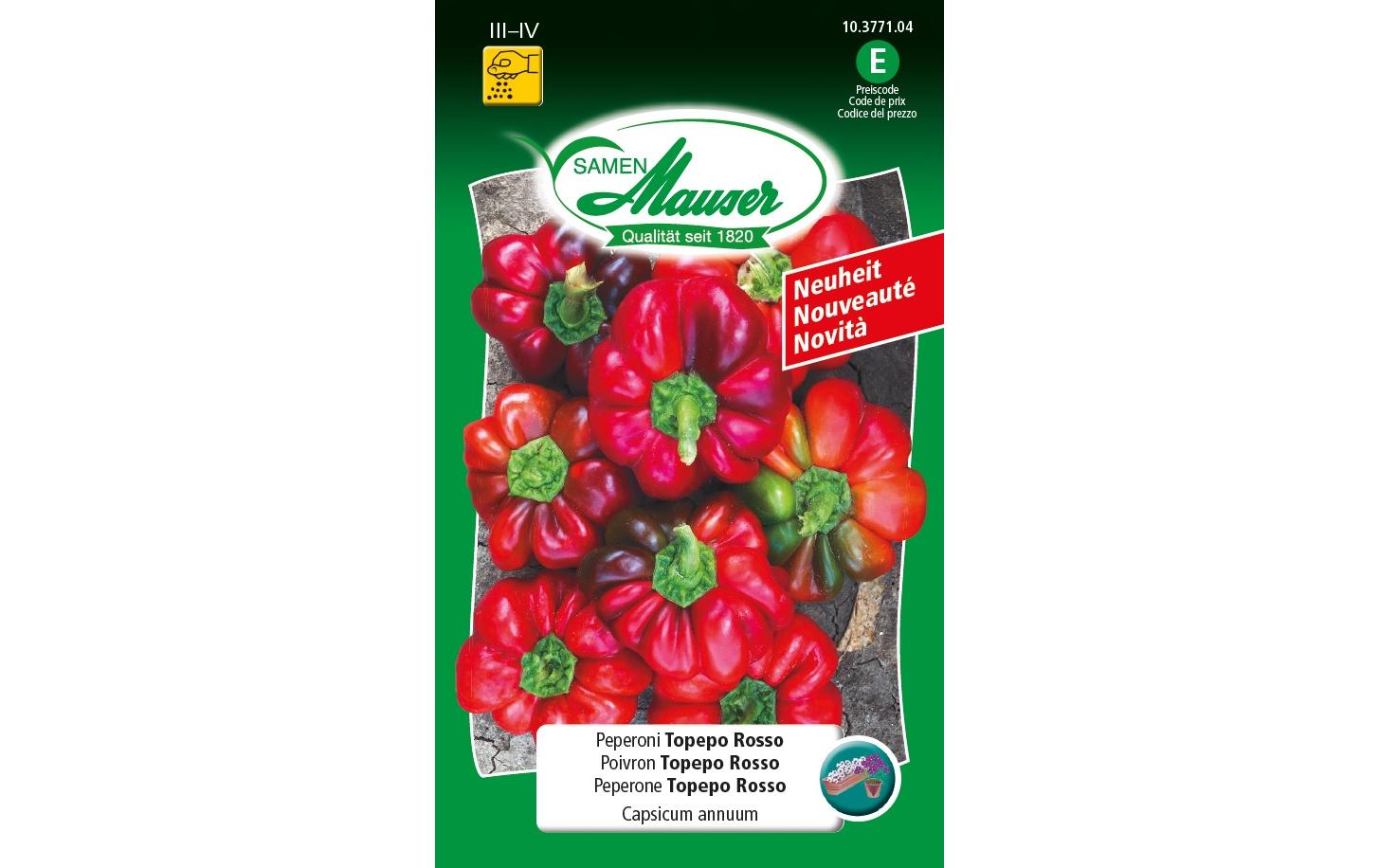 Samen Mauser Peperoni Topepo Rosso