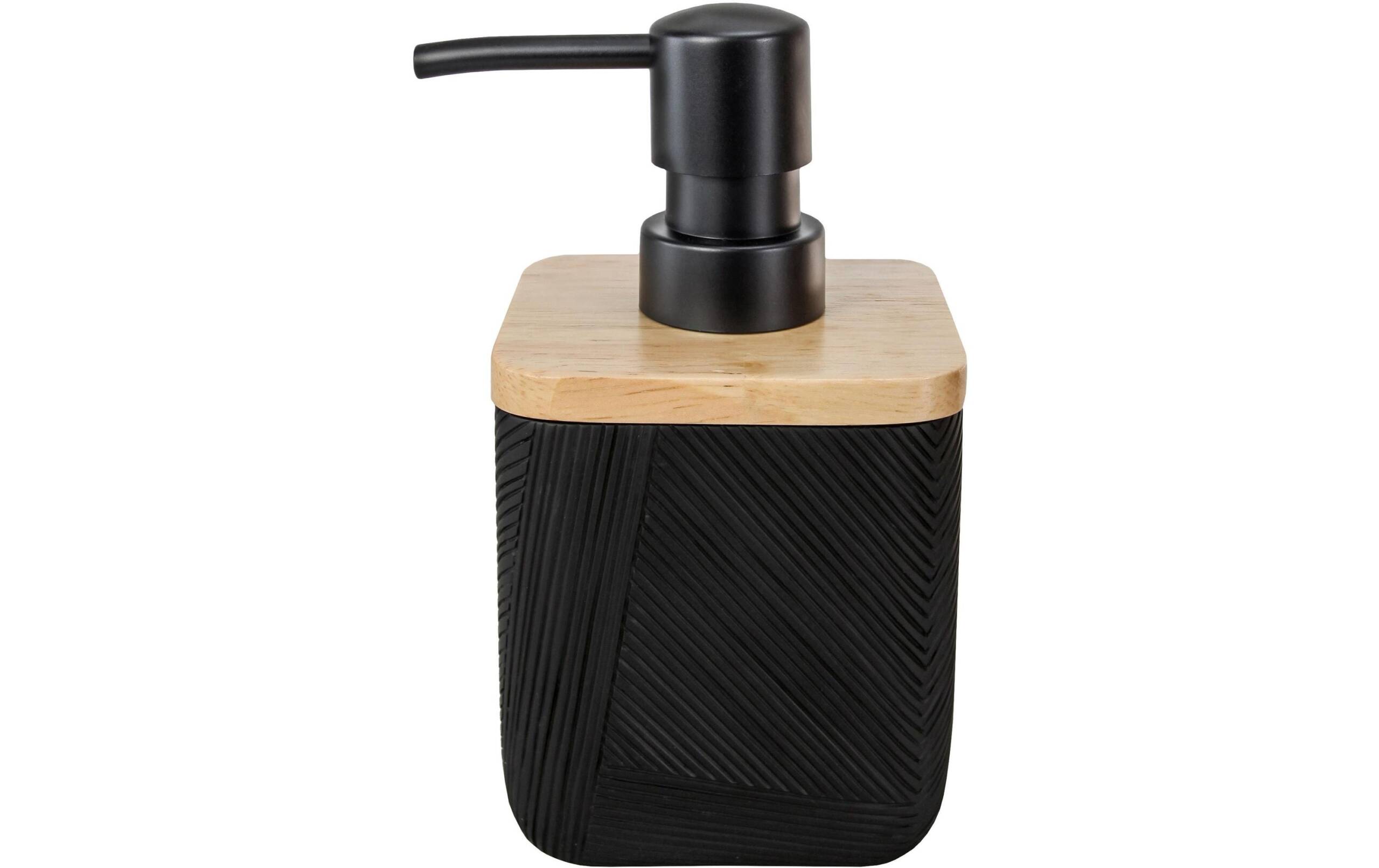 Kleine Wolke Seifenspender Crossover Bambus, 7.8 x 15 cm, Schwarz