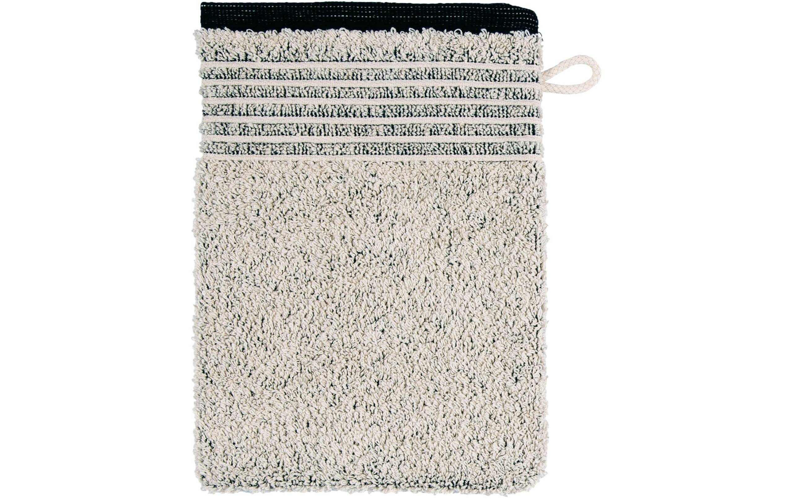 MÖVE Waschhandschuh Biesenbordüre 15x20cm, 80% Baumwolle/20% Leinen