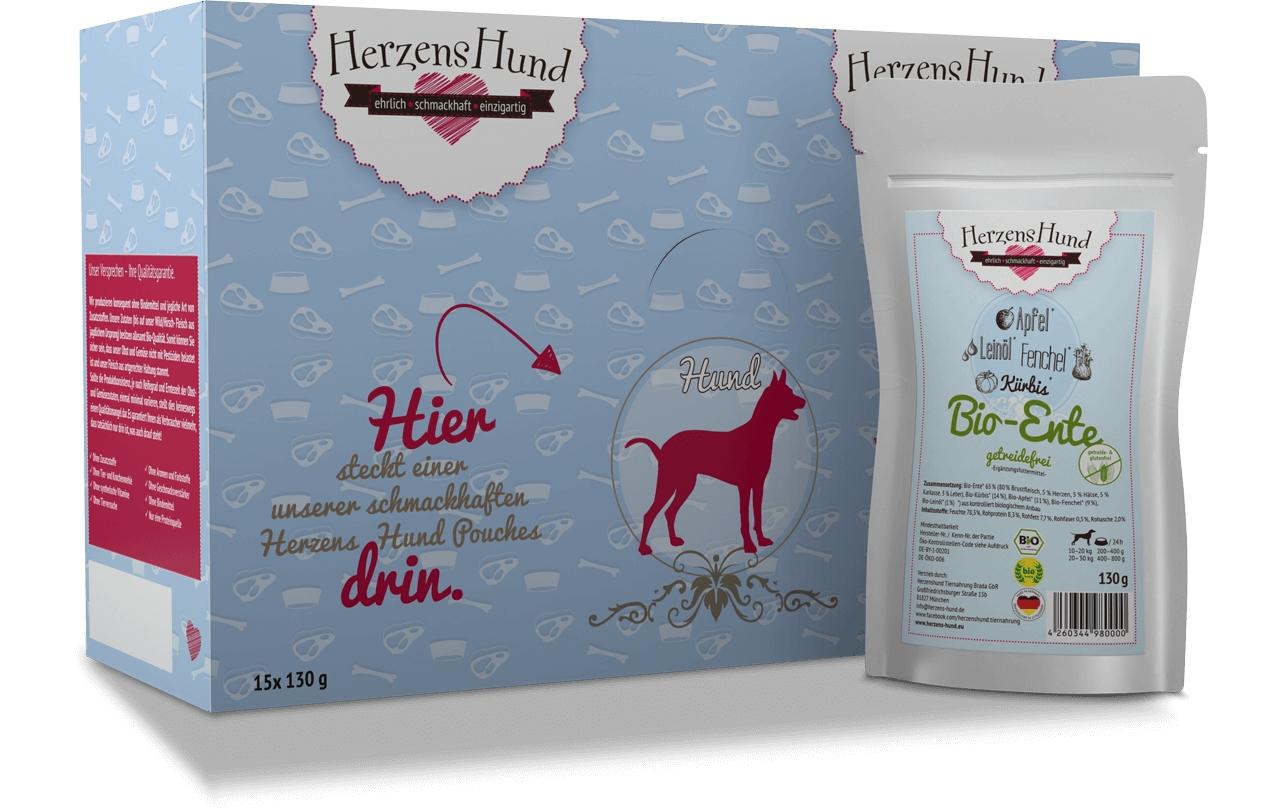Herzenshund GF Bio-Ente mit Bio-Gemüse 130g