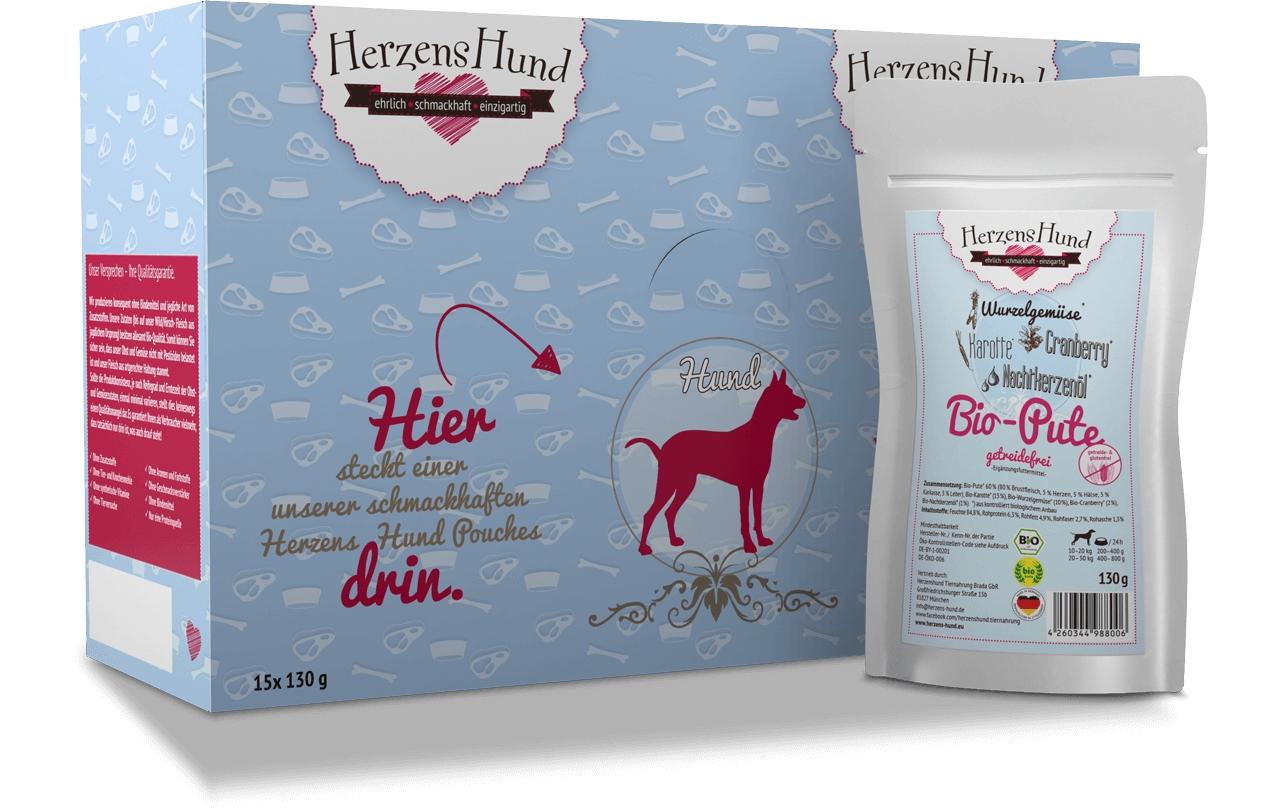 Herzenshund GF Bio-Pute mit Bio-Karotte 130g