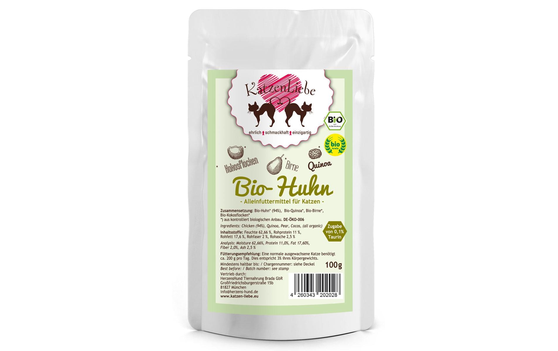 Katzenliebe Bio-Huhn mit Bio-Quinoa 100g – Bild 2
