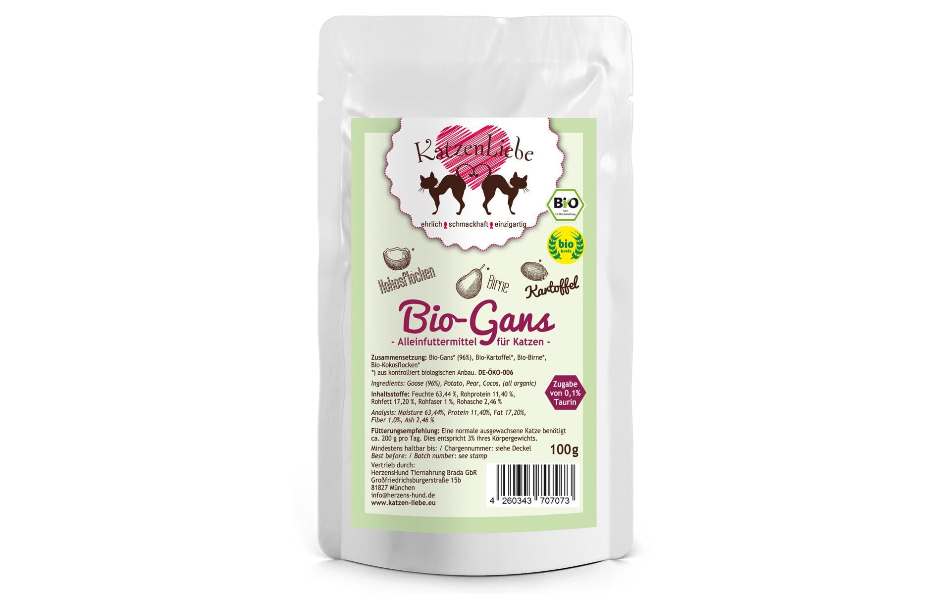 Katzenliebe Bio-Gans mit Bio-Kartoffel 100g