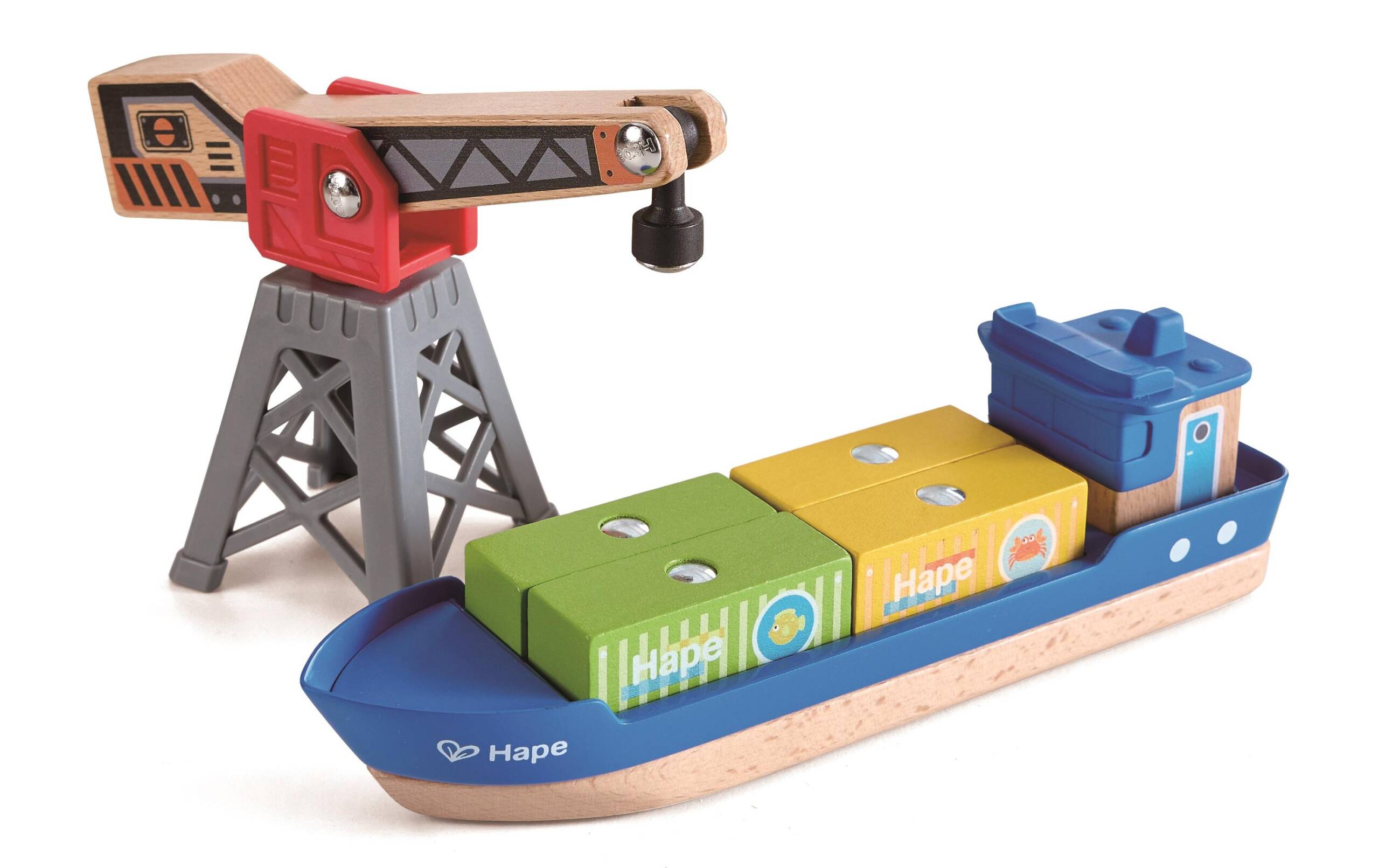 Hape Cargo Ship + Crane FSC