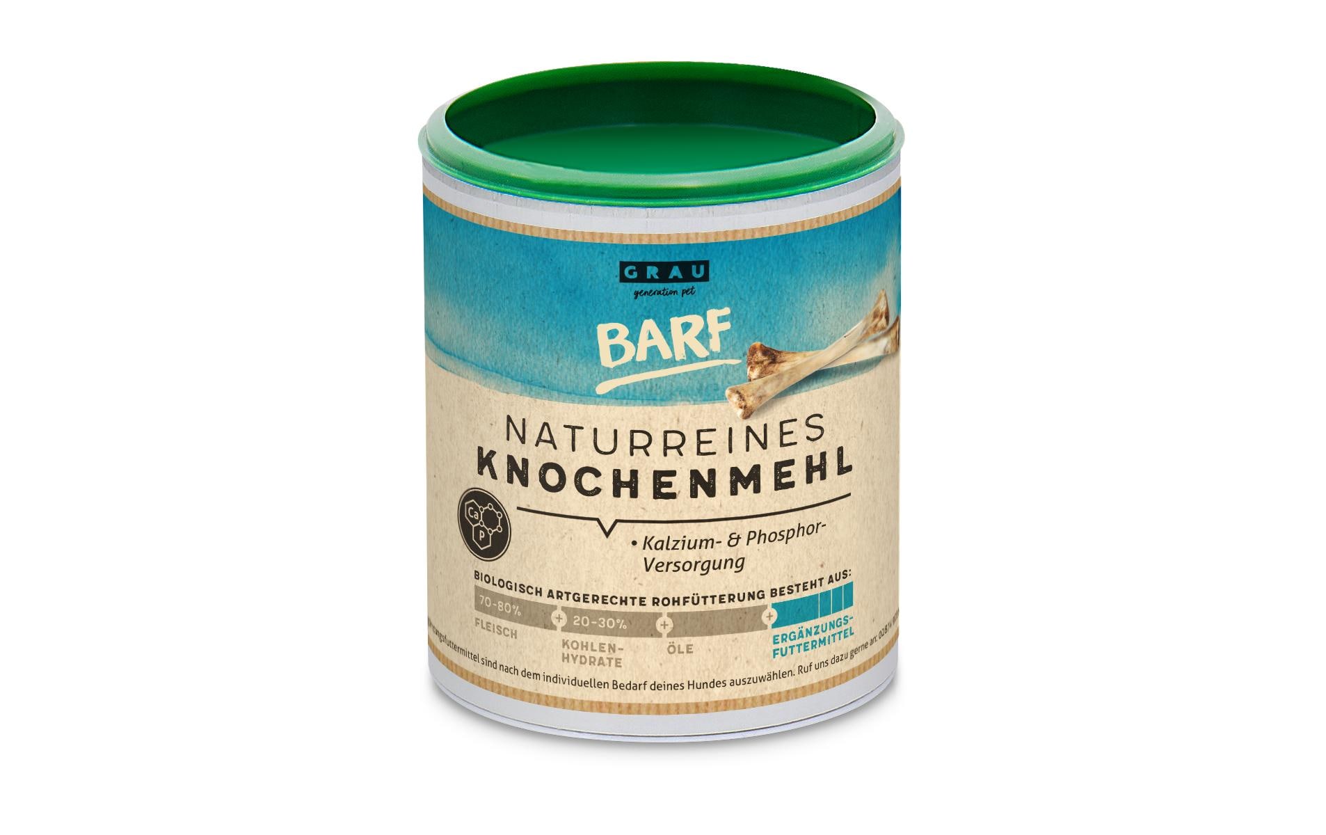 Grau Dog Naturreines Knochenmehl 400g