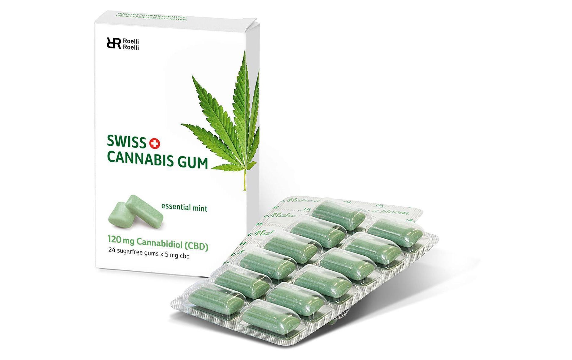 SWISS CANNABIS Gum 120mg CBD Mint Box 24 Stk