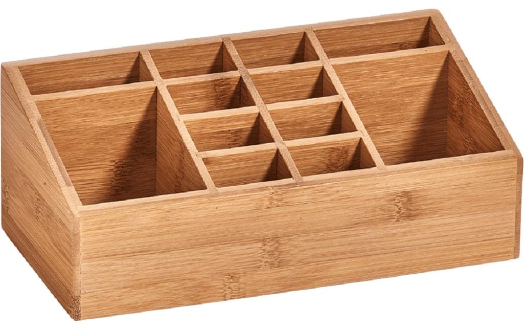 Zeller Bad-Utensilienhalter mit 12 Fächern Bambus aus China, 25.4 x 12 x 10 cm
