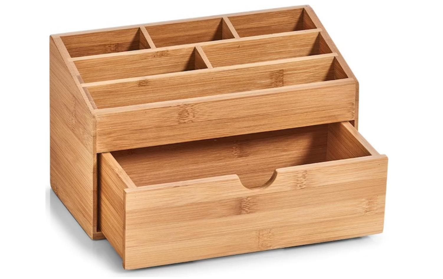 Zeller Bad-Utensilienhalter mit Schubfach Bambus aus China, 25.4 x 12.5 x 15 cm