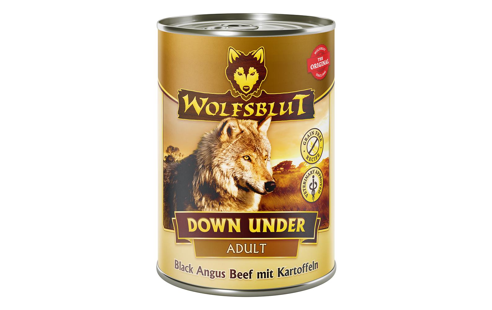 Wolfsblut Dog Dose Down Under Black Angus mit Kartoffel, 395g