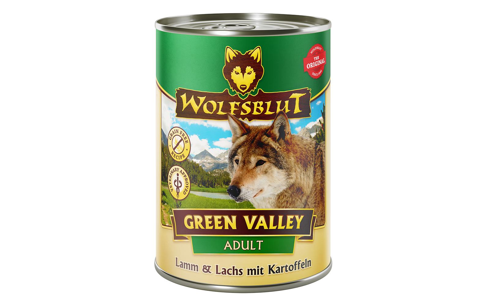 Wolfsblut Dog Dose Green Valley Lamm & Lachs mit Kartoffel, 395g