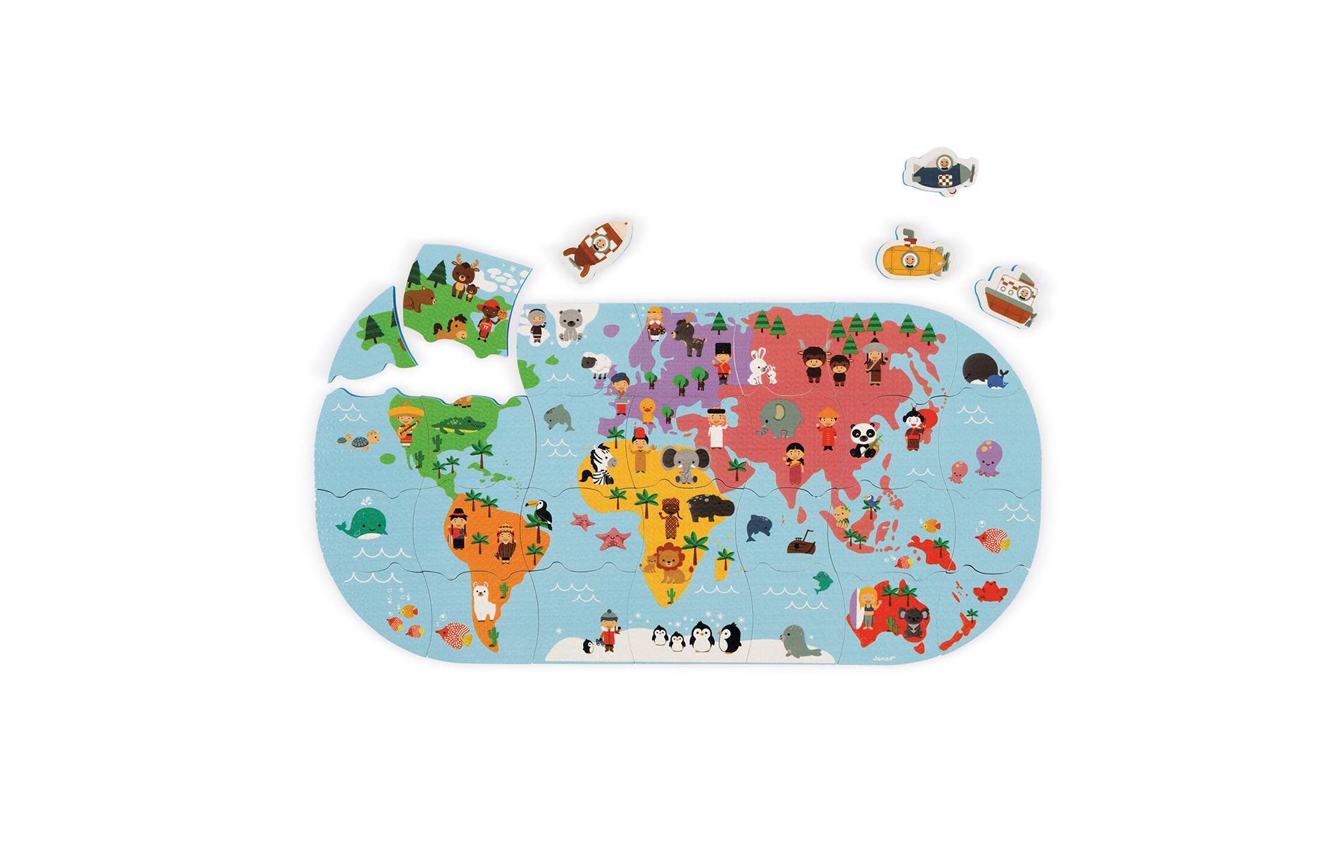 Puzzle Karte für die Badewanne für die Badewannde, 36 Stk