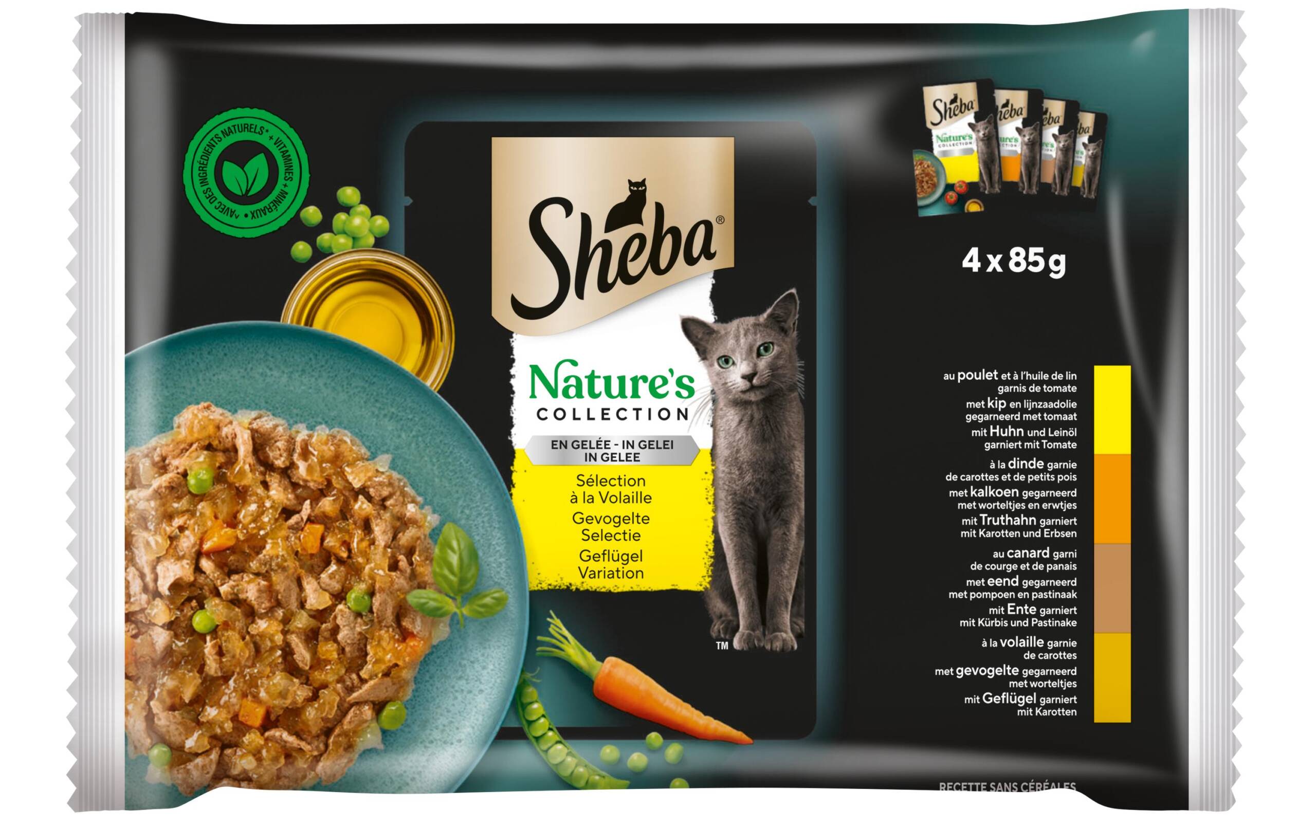 Sheba Natures Collection in Gelee Geflügel Variation, 4x85g