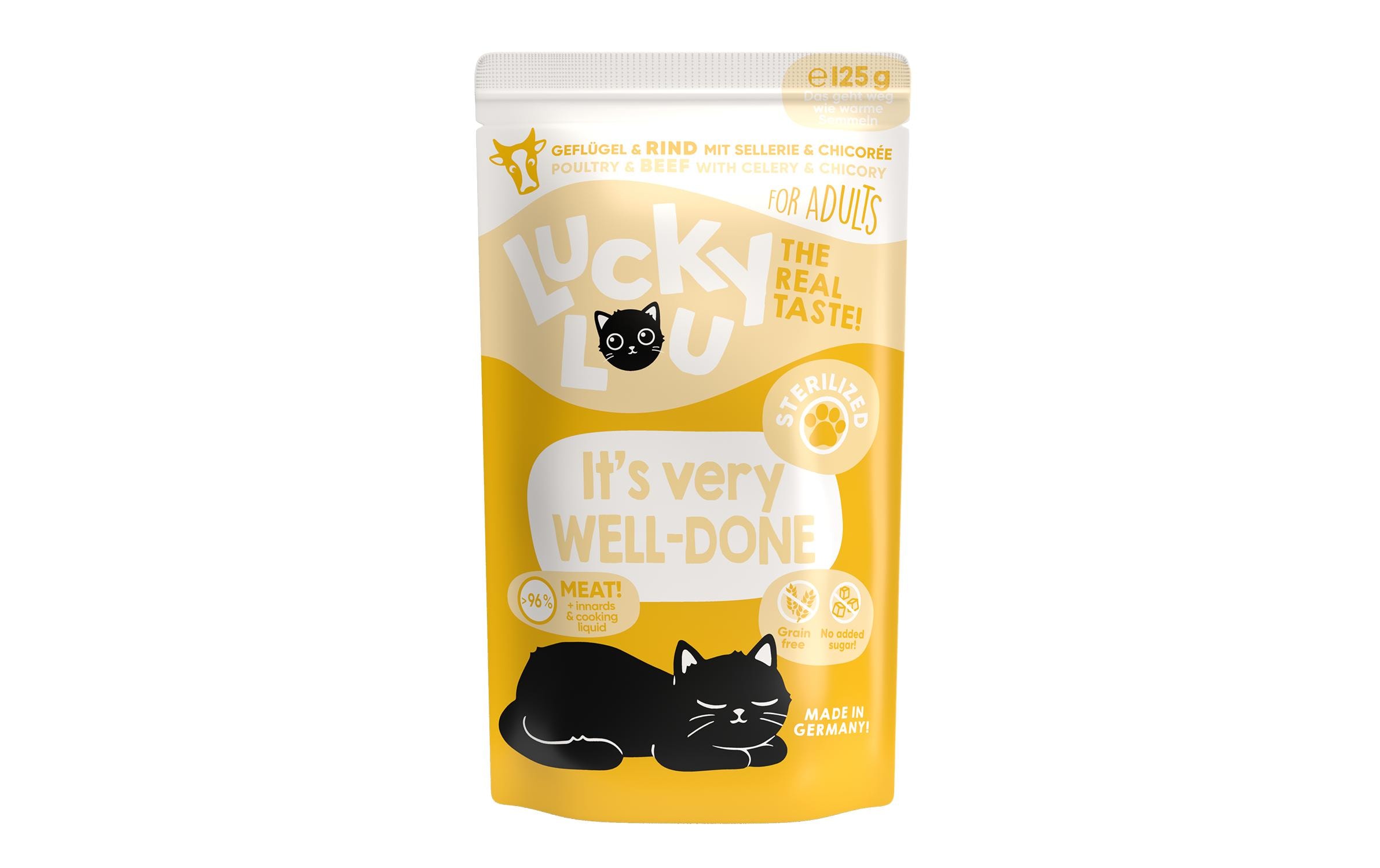 Lucky Lou Lifestage Sterilized Gefl.&Rind 125g – Bild 2