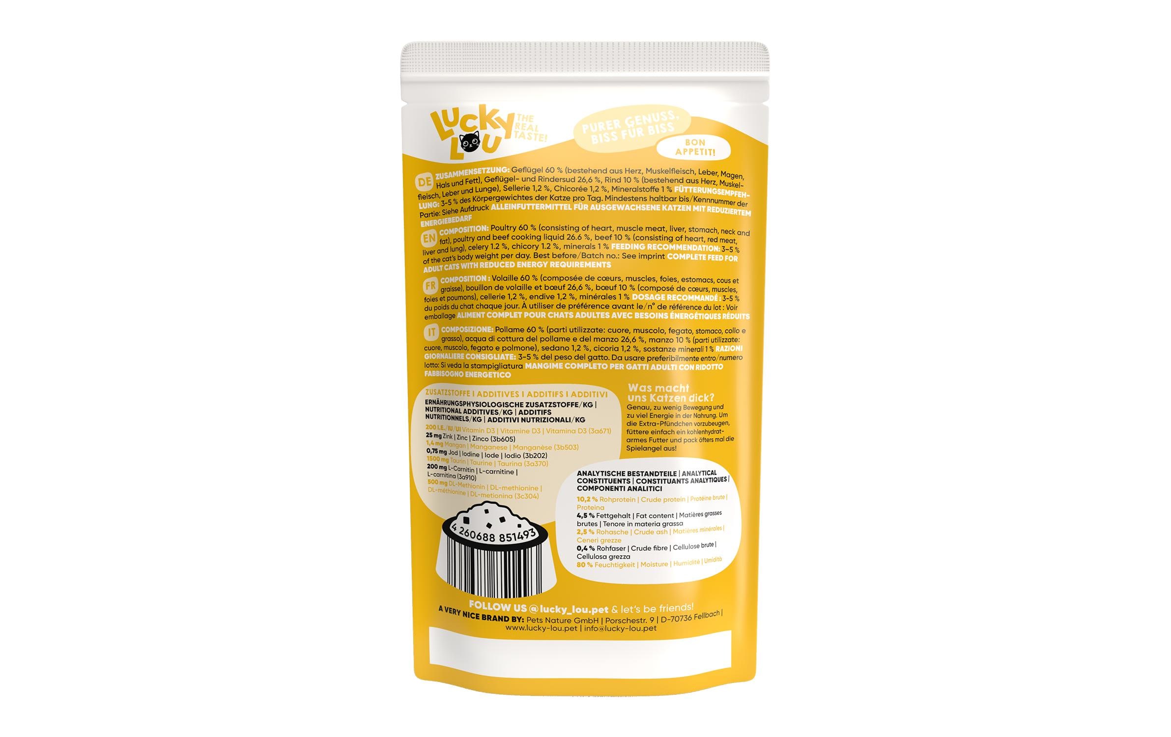 Lucky Lou Lifestage Sterilized Gefl.&Rind 125g – Bild 4