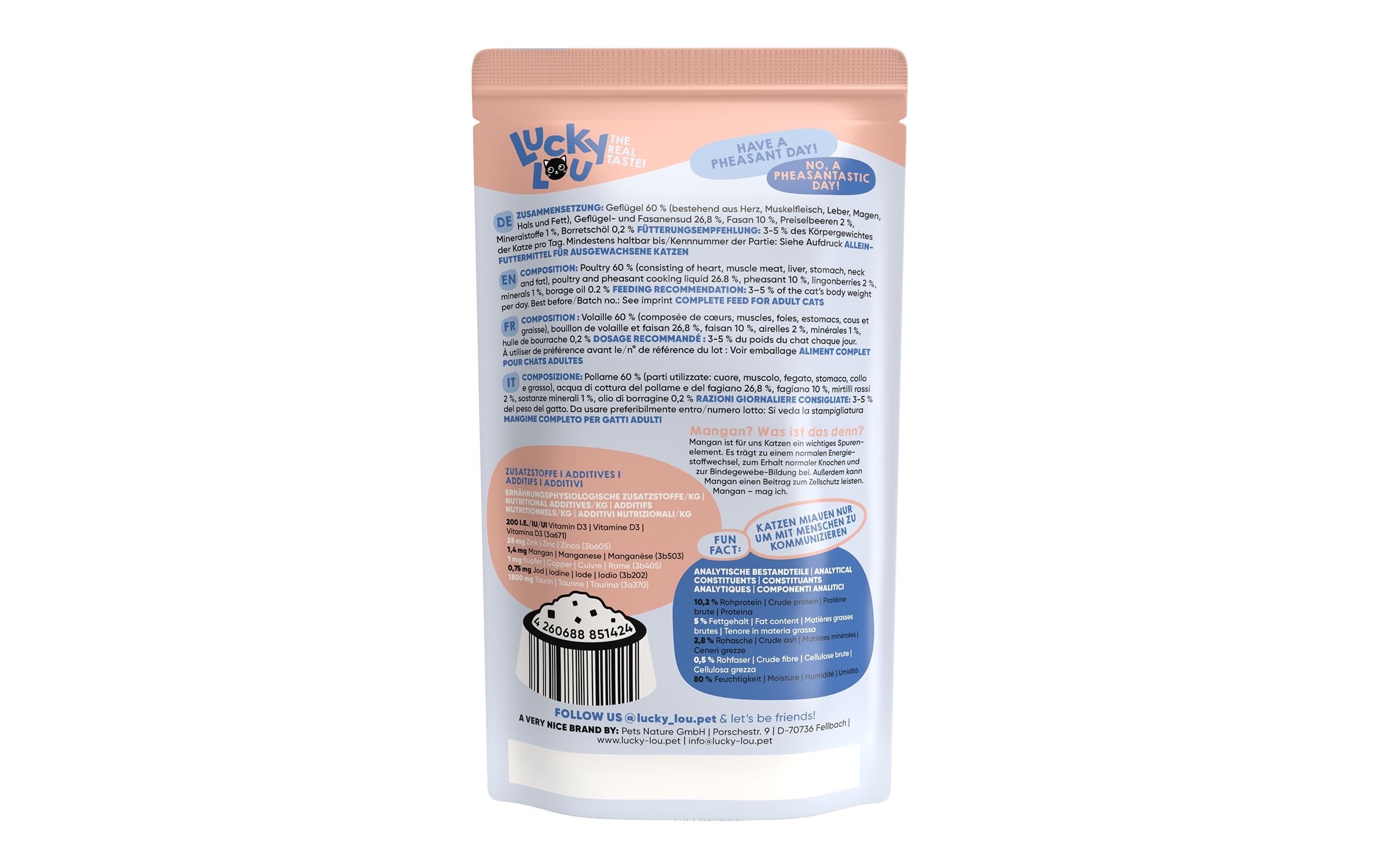 Lucky Lou Lifestage Adult Geflügel&Fasan 16x125g Kit – Bild 5