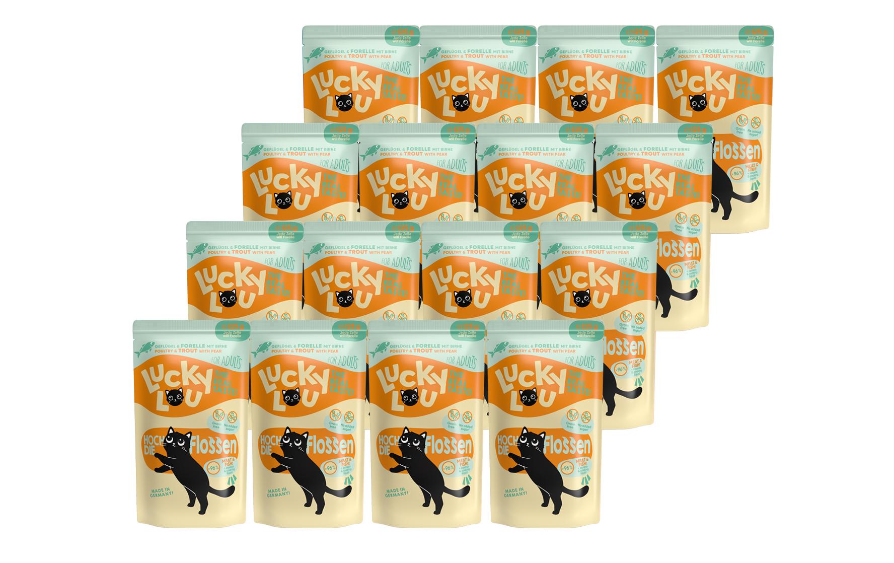 Lucky Lou Lifestage Adult Geflügel&Forelle 16x125g Kit