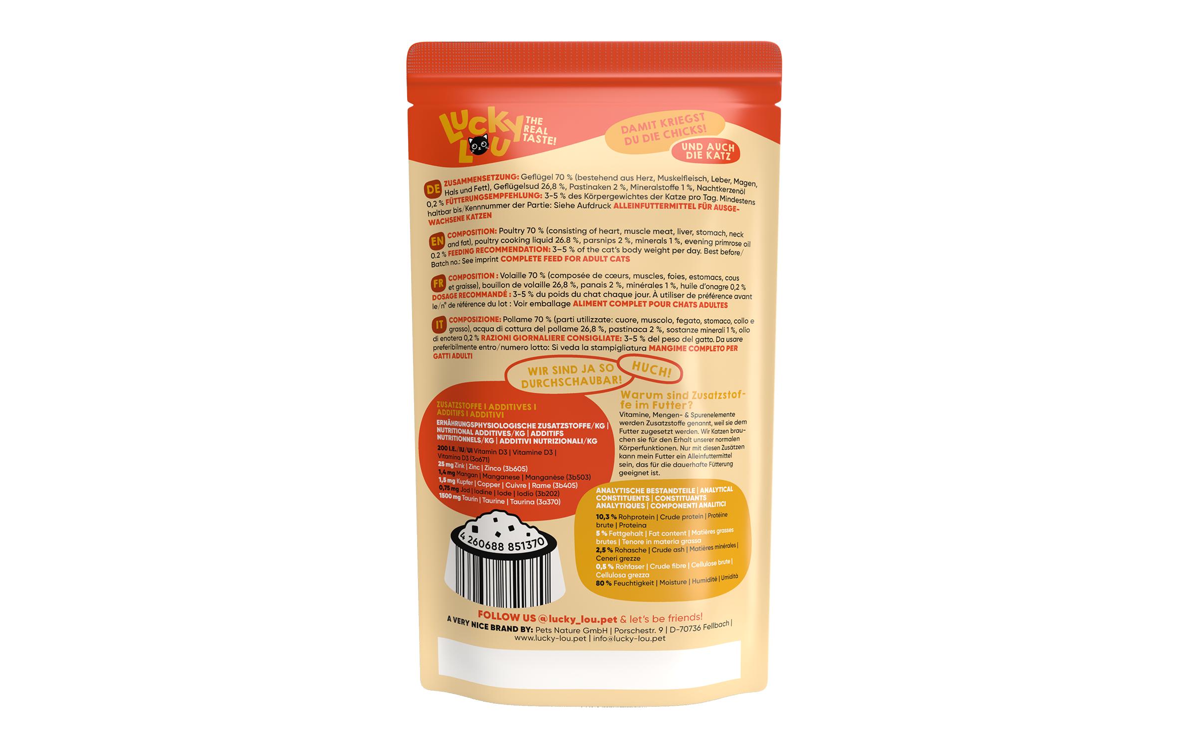 Lucky Lou Lifestage Adult Geflügel 16x125g Kit – Bild 5