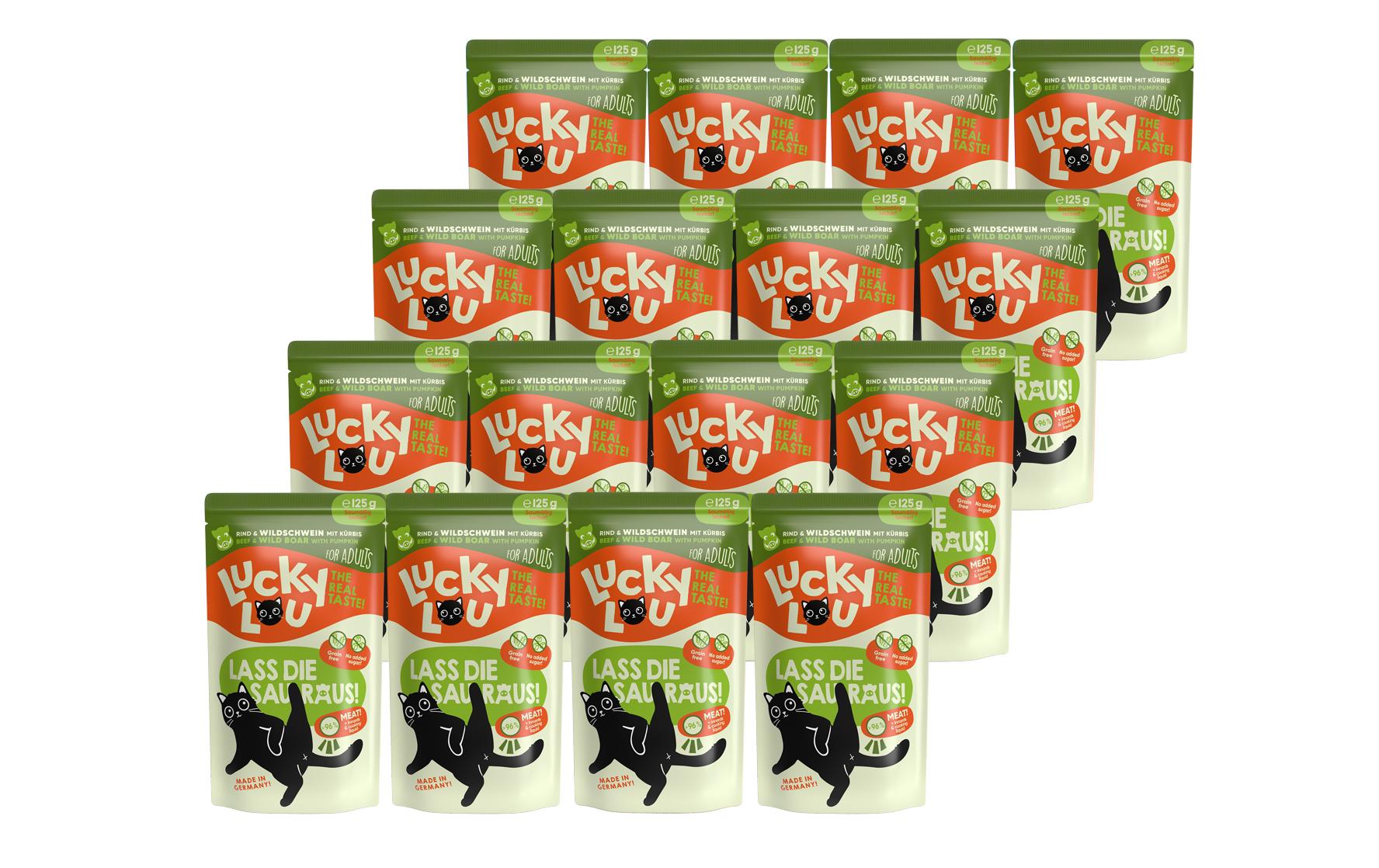 Lucky Lou Lifestage Adult Rind&Wildschwein 16x125g Kit