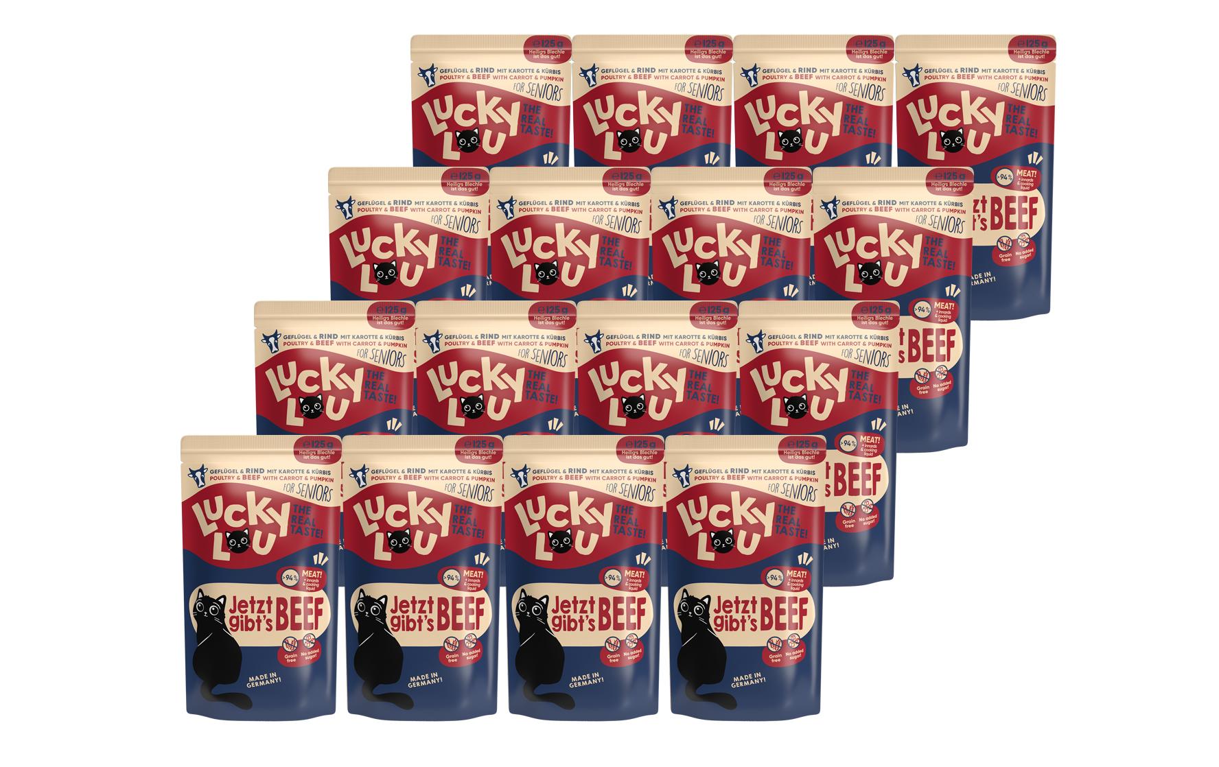 Lucky Lou Lifestage Senior Geflügel&Rind 16x125g Kit