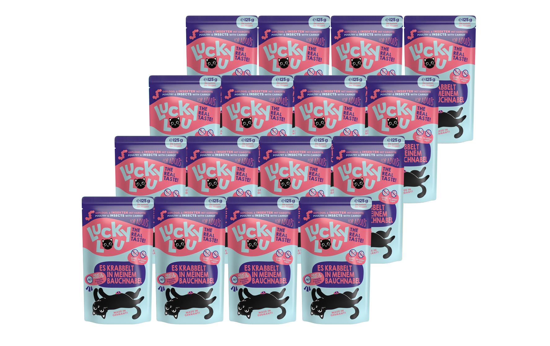 Lucky Lou Lifestage Adult Geflügel&Insekten 16x125g Kit