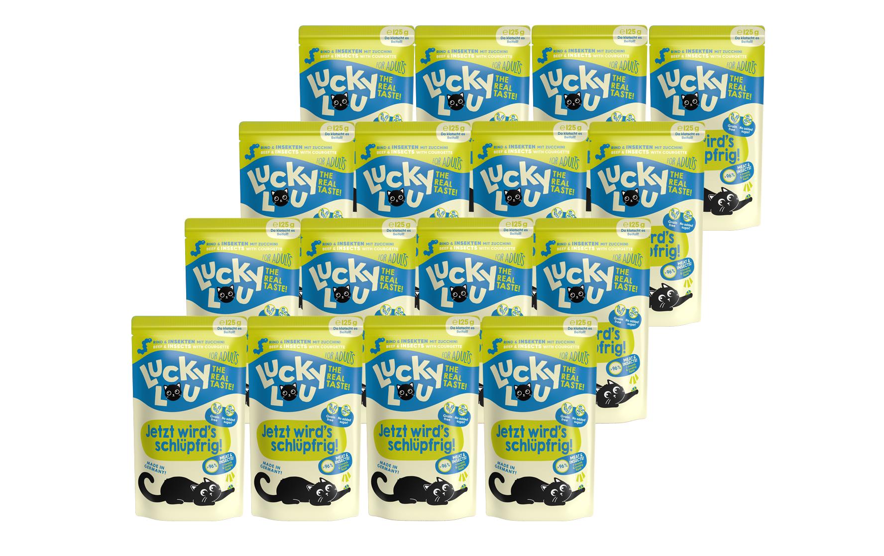 Lucky Lou Lifestage Adult Rind&Insekten 16x125g Kit