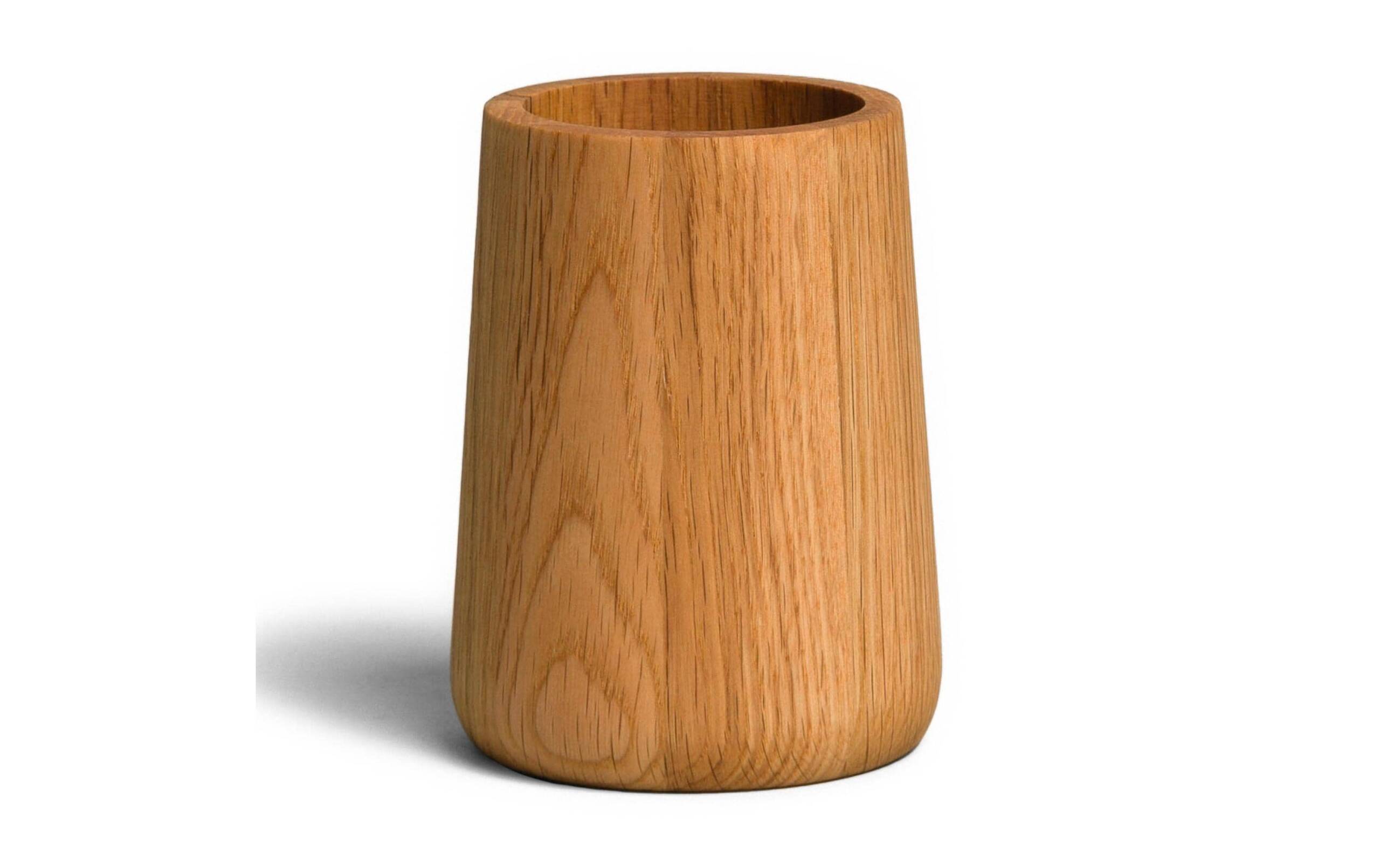 Möve Zahnputzbecher Oak Eichenholz, 8x8x10.5cm