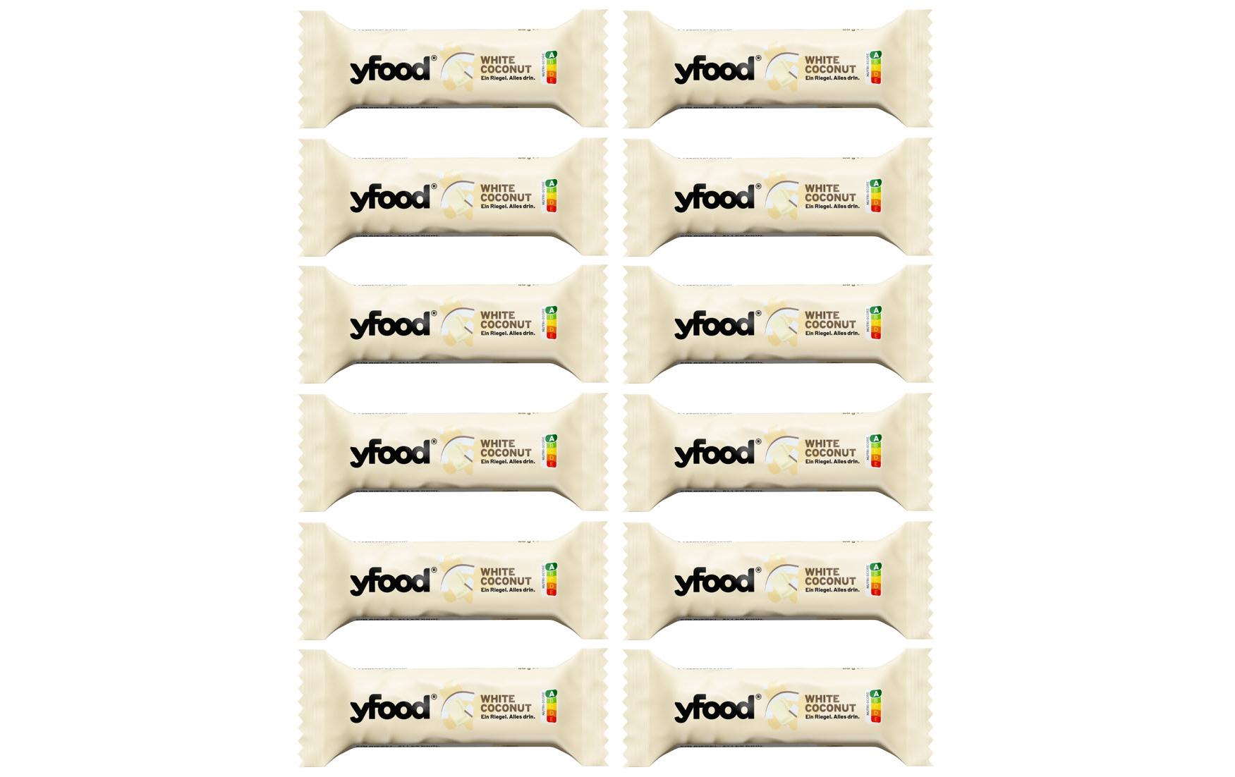 YFood High-Protein Riegel 12 x 60g White Coconut
